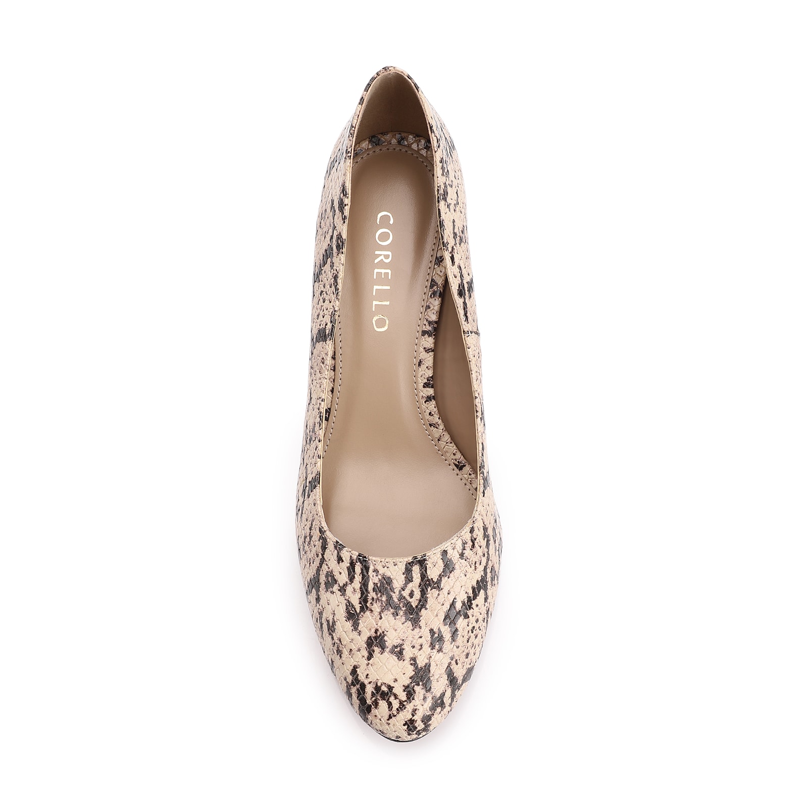 Scarpin Alt Python Bege/Preto