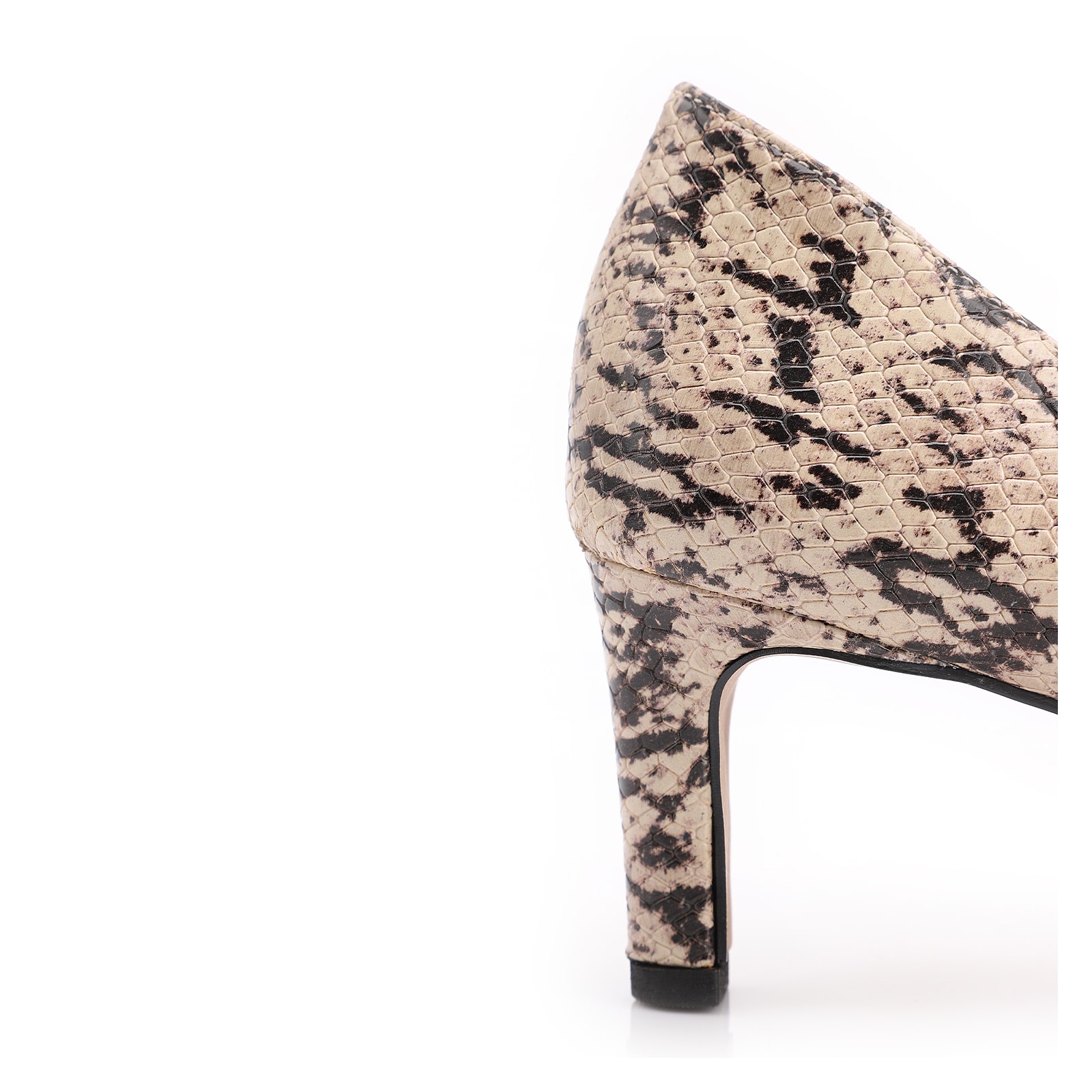 Scarpin Alt Python Bege/Preto