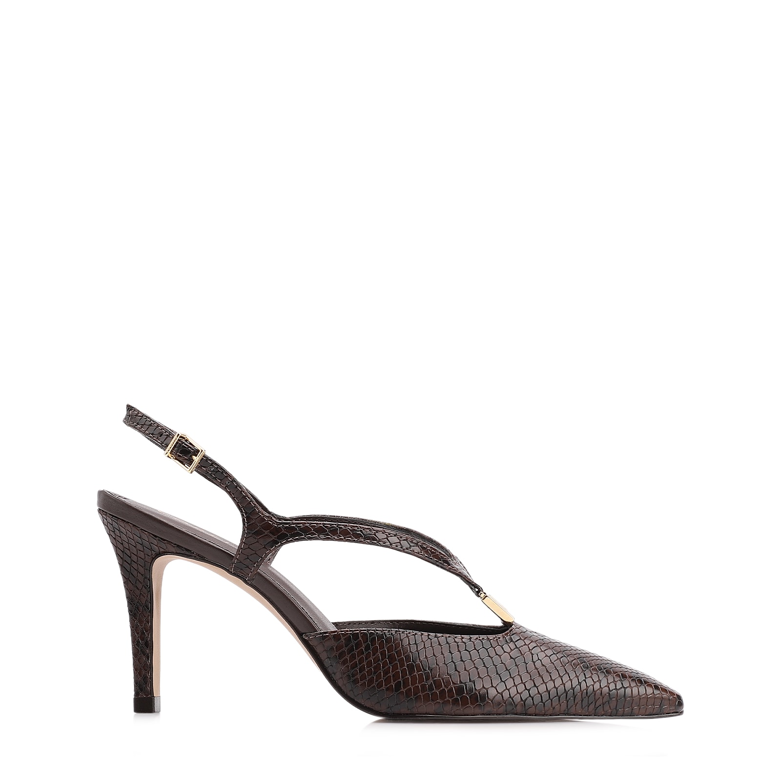 Scarpin Alt Python Marrom