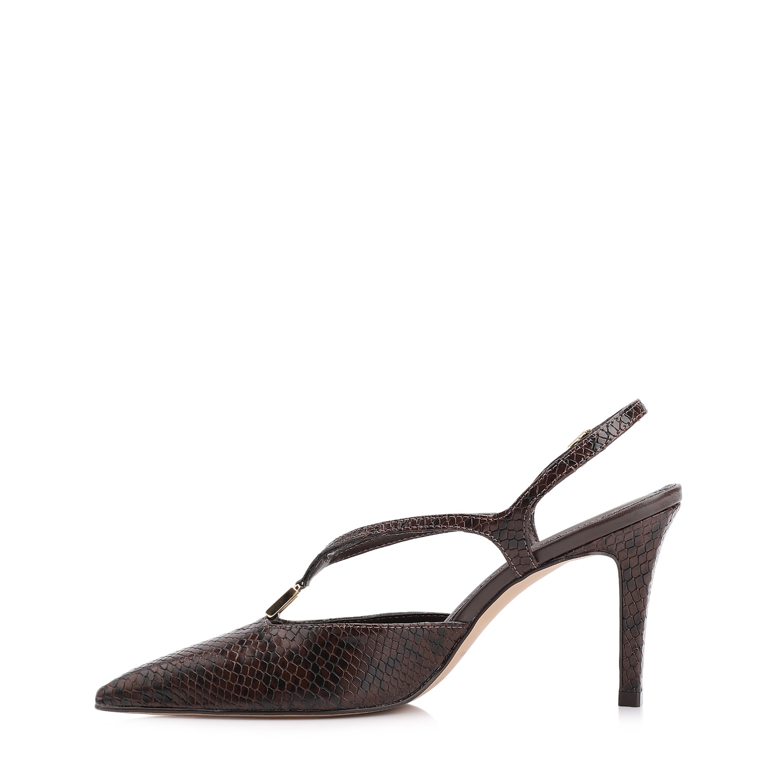 Scarpin Alt Python Marrom
