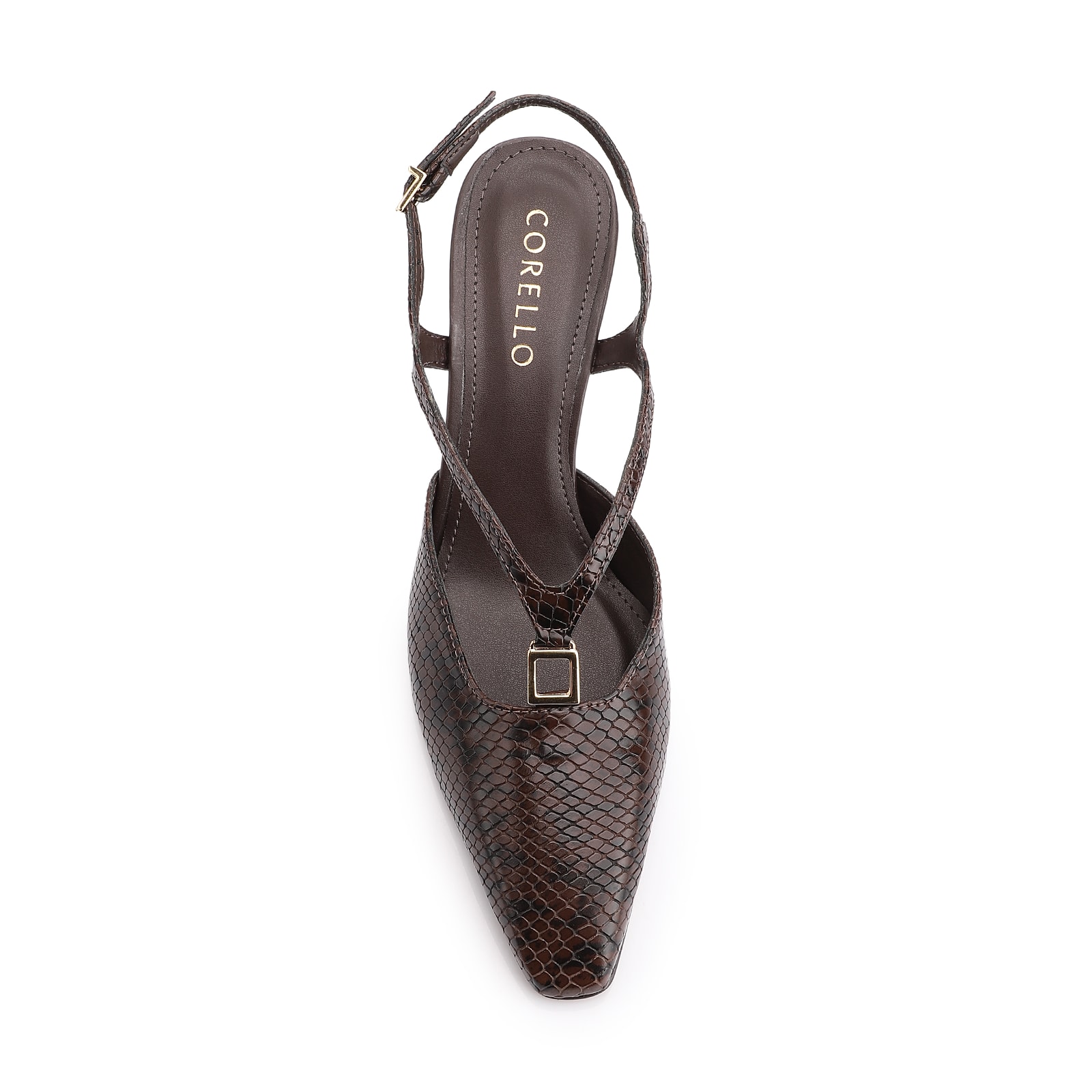 Scarpin Alt Python Marrom