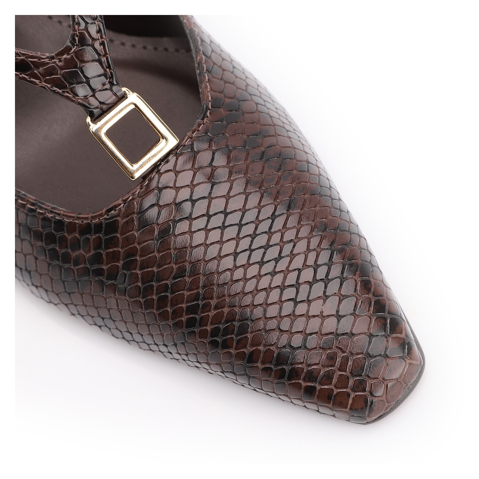 Scarpin Alt Python Marrom