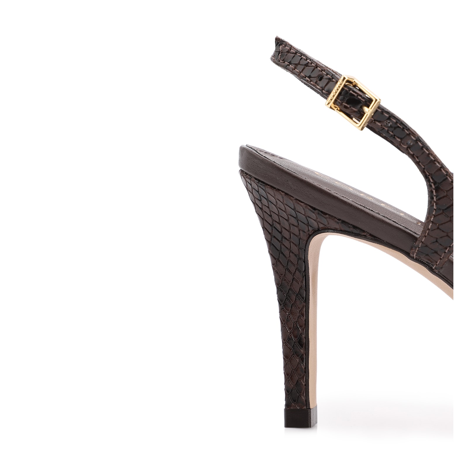 Scarpin Alt Python Marrom