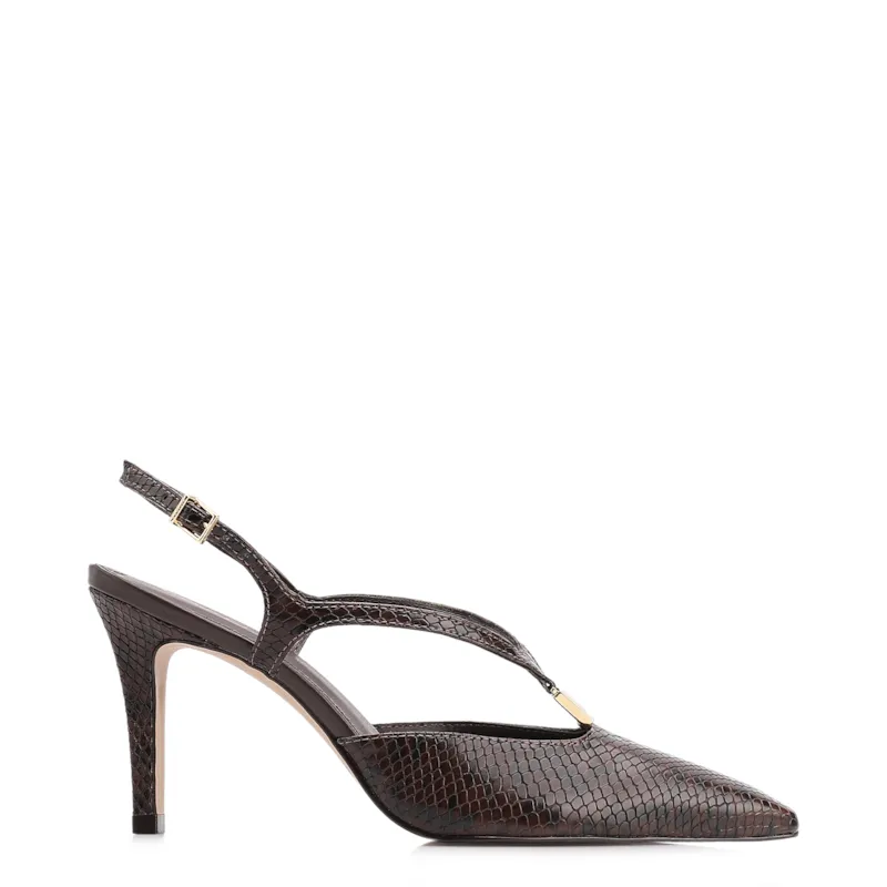 Scarpin Alt Python Marrom - foto 3