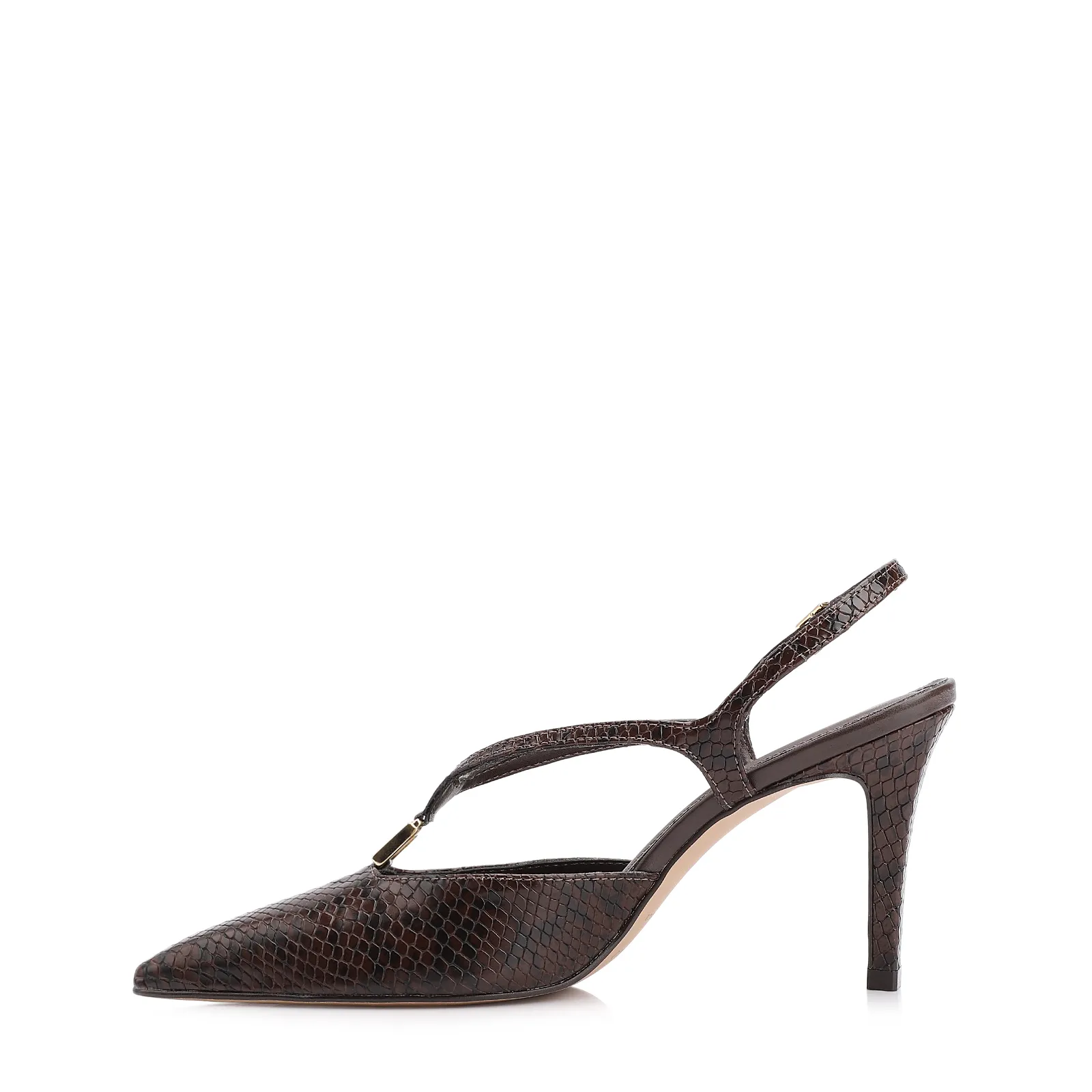 Scarpin Alt Python Marrom
