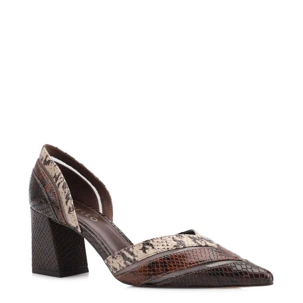 Scarpin Alt Python Tricolor