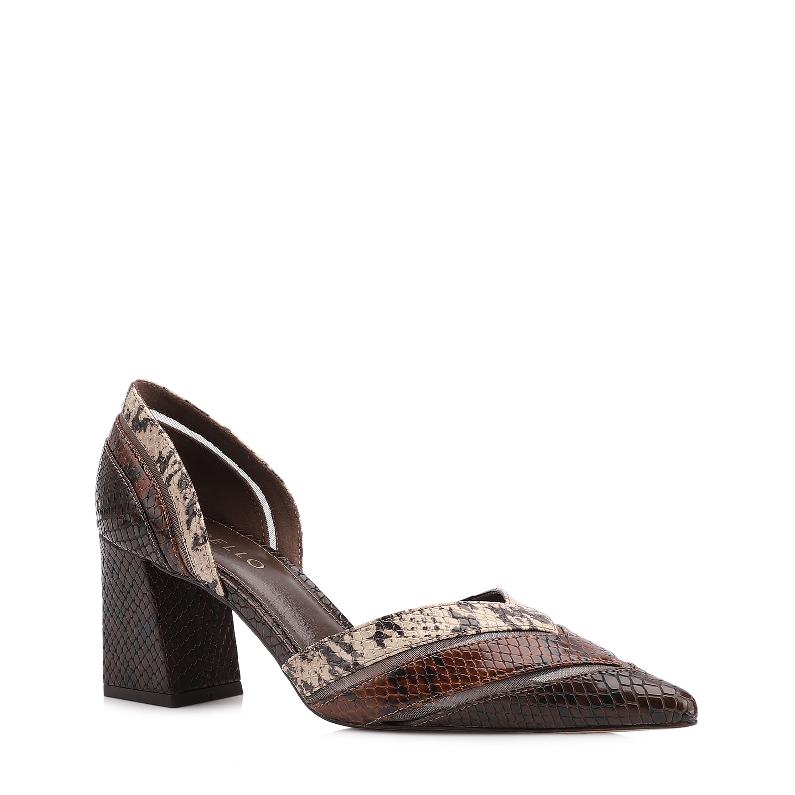 Scarpin Alt Python Tricolor