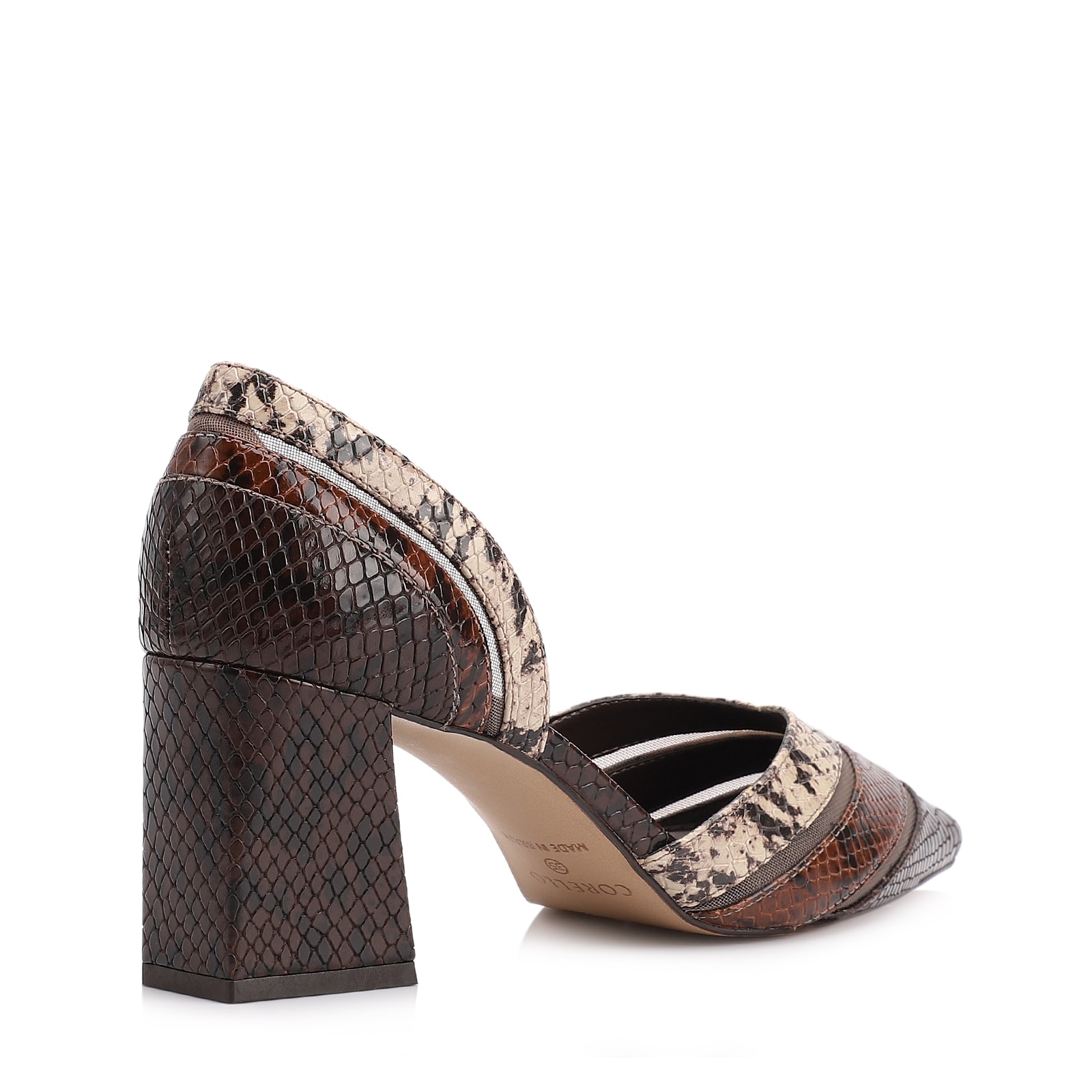 Scarpin Alt Python Tricolor