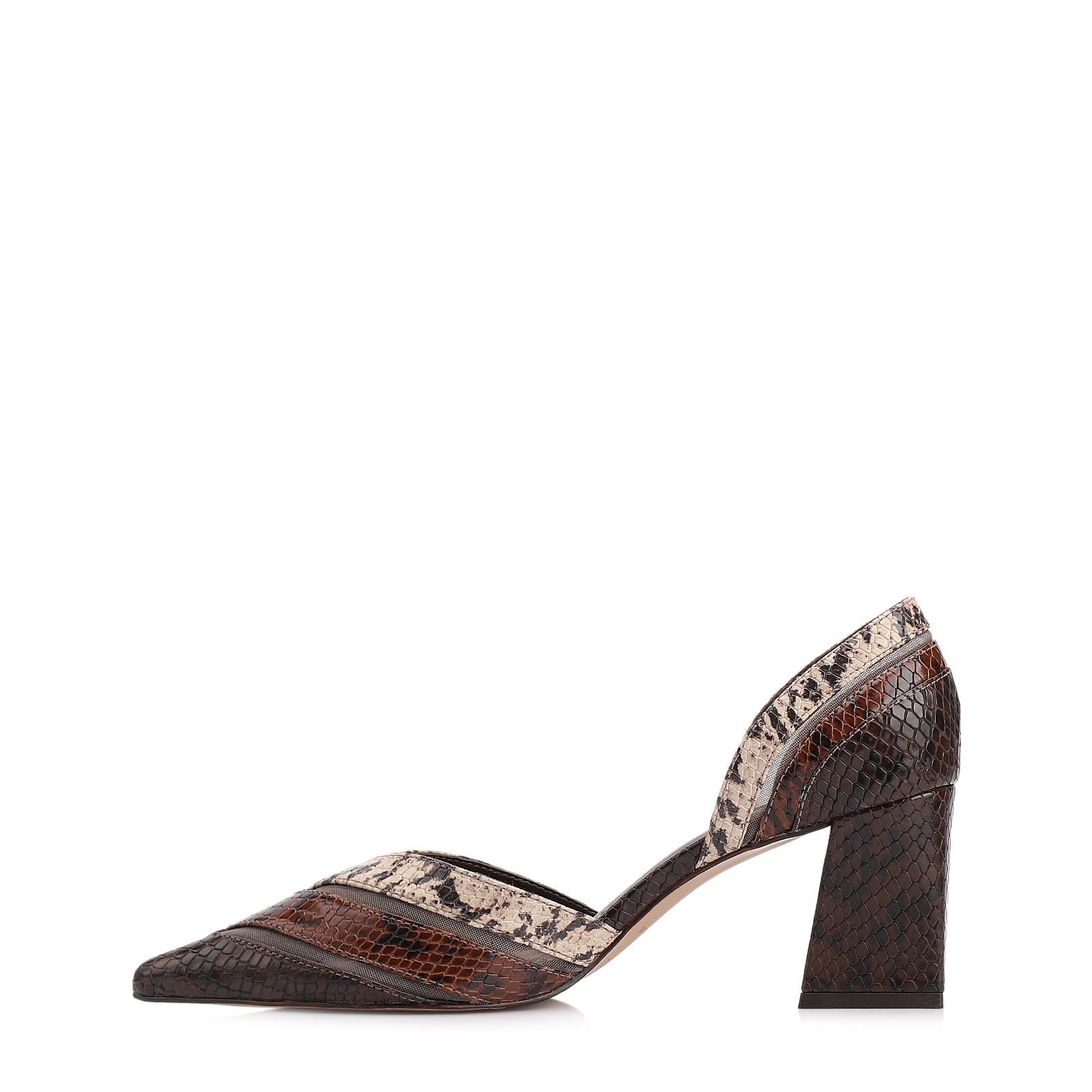 Scarpin Alt Python Tricolor