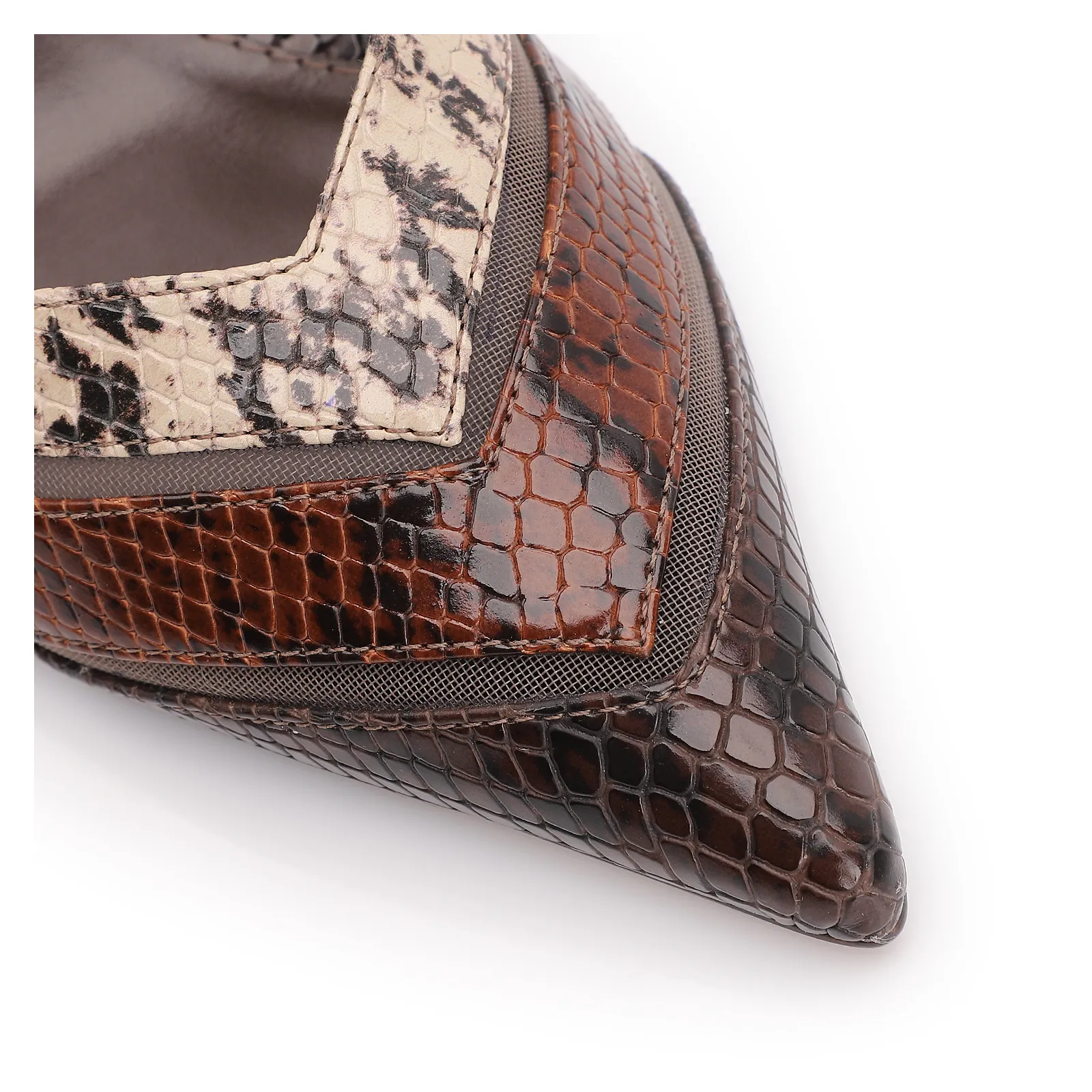 Scarpin Alt Python Tricolor