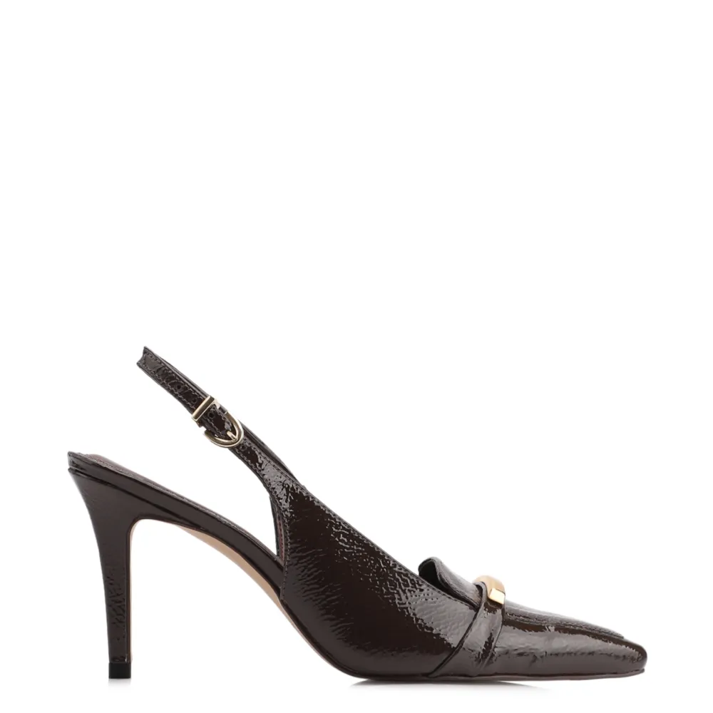 Scarpin Alt Verniz Marrom Escuro - imagem 3