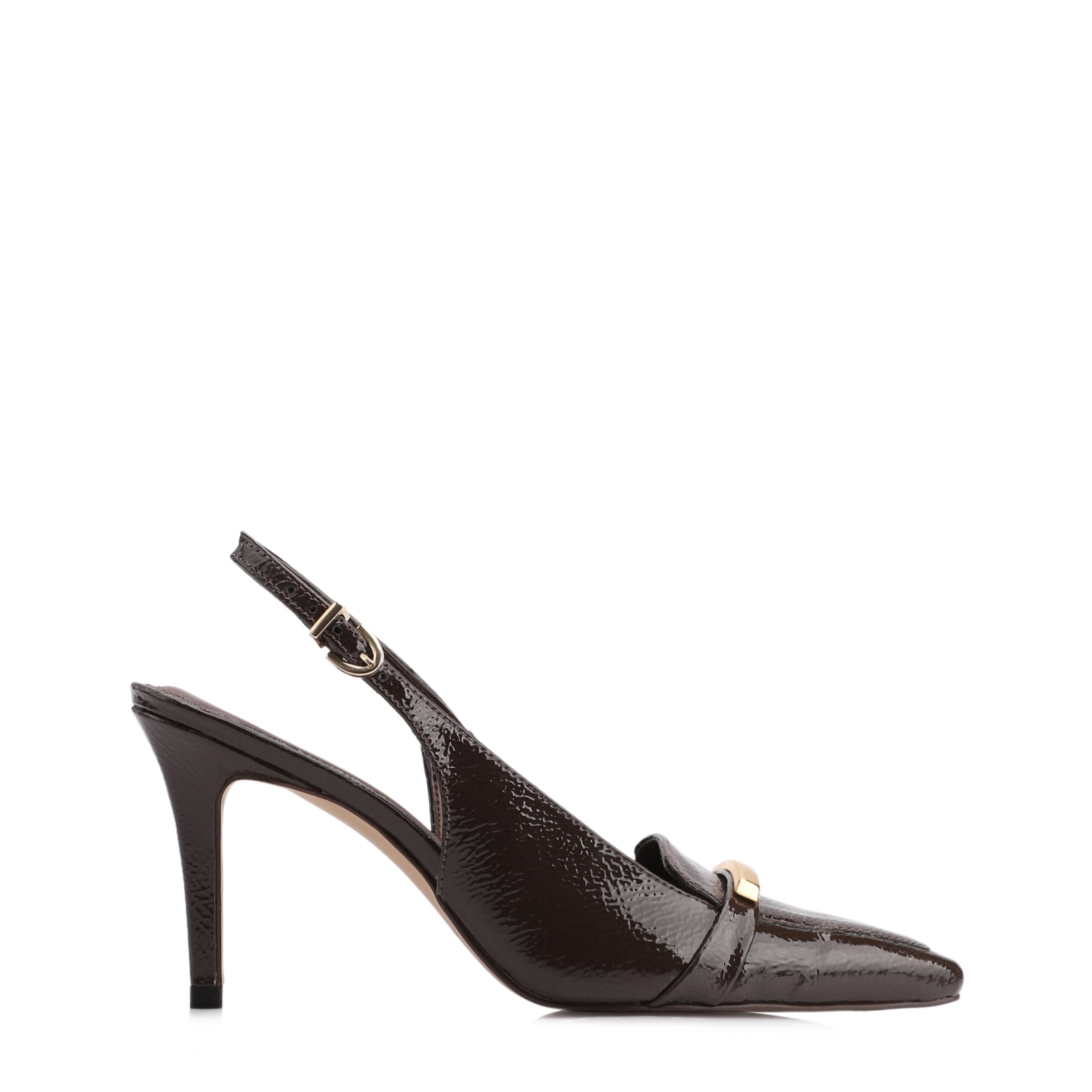 Scarpin Alt Verniz Marrom Escuro
