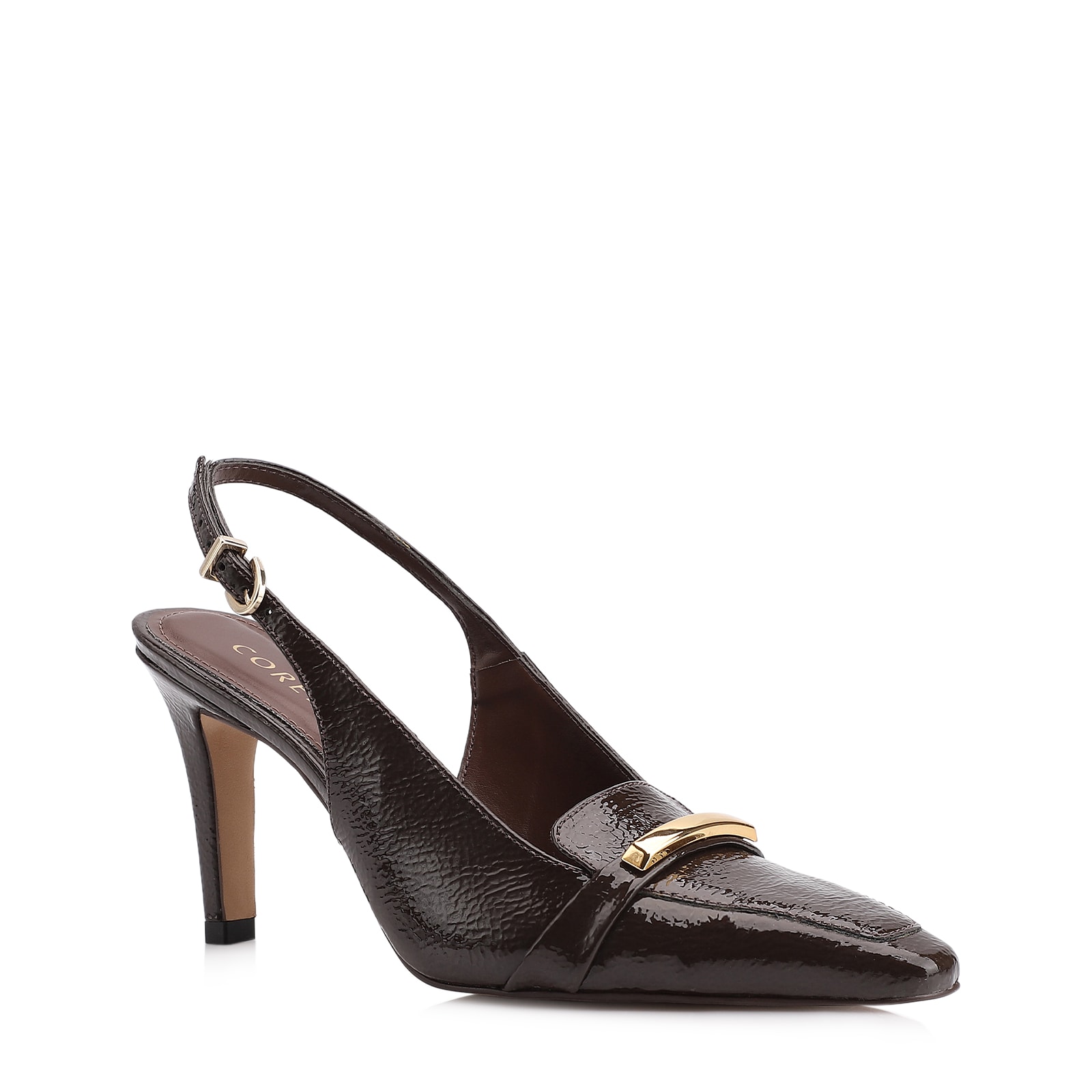 Scarpin Alt Verniz Marrom Escuro
