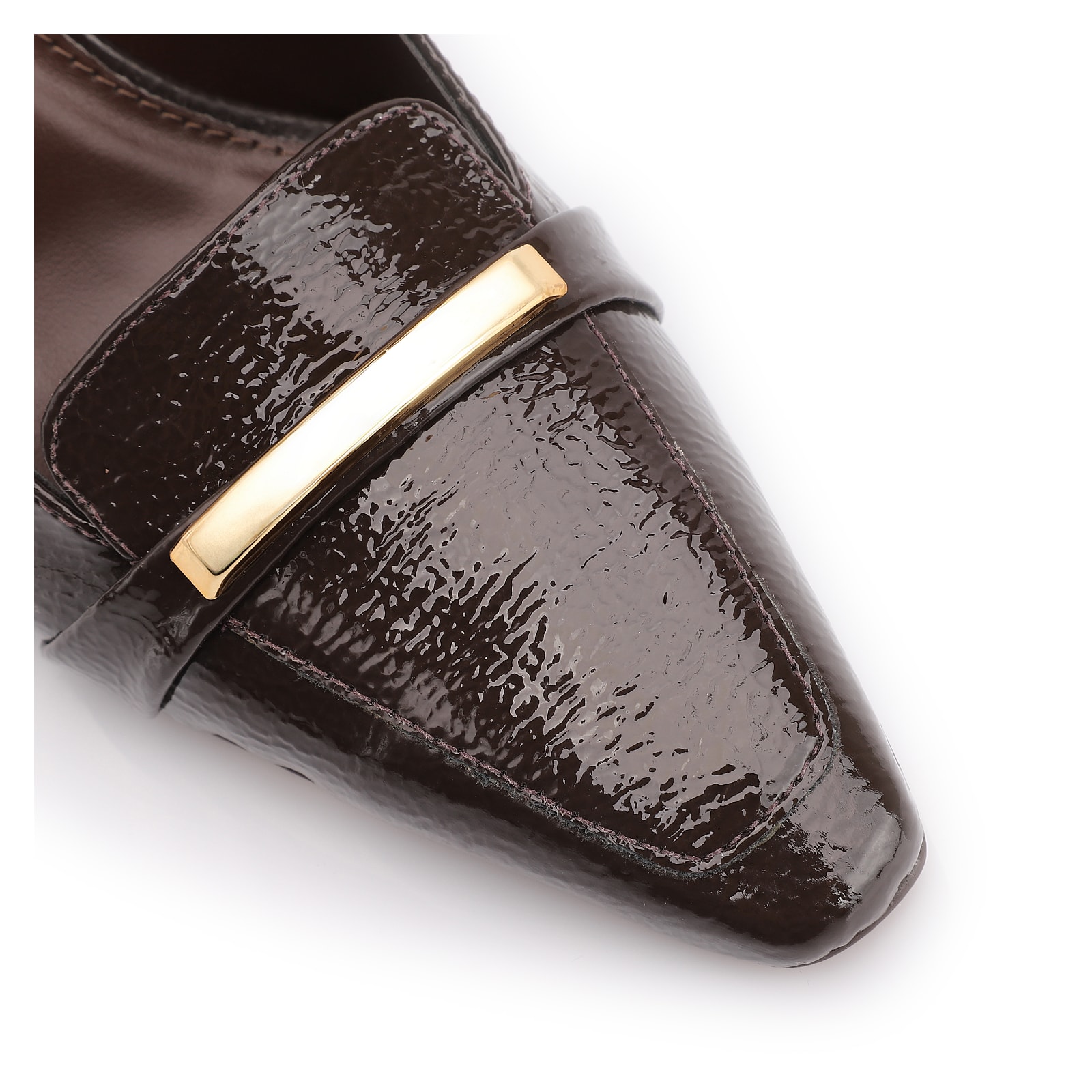 Scarpin Alt Verniz Marrom Escuro