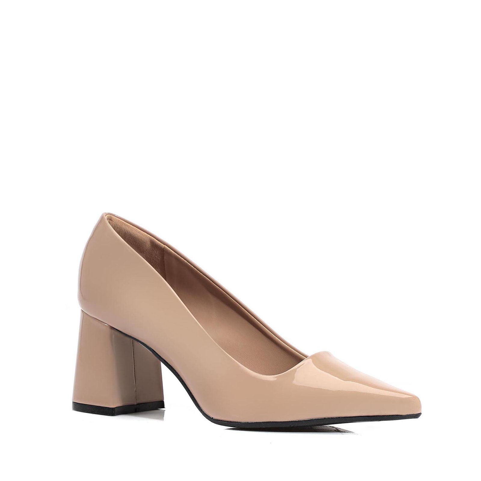 Scarpin Alt Verniz Taupe