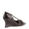 Scarpin Anabela Alt Verniz Marrom Escuro - imagem 4