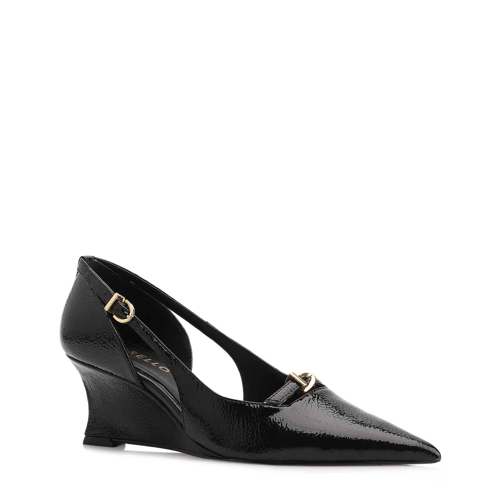Scarpin Anabela Alt Verniz Preto