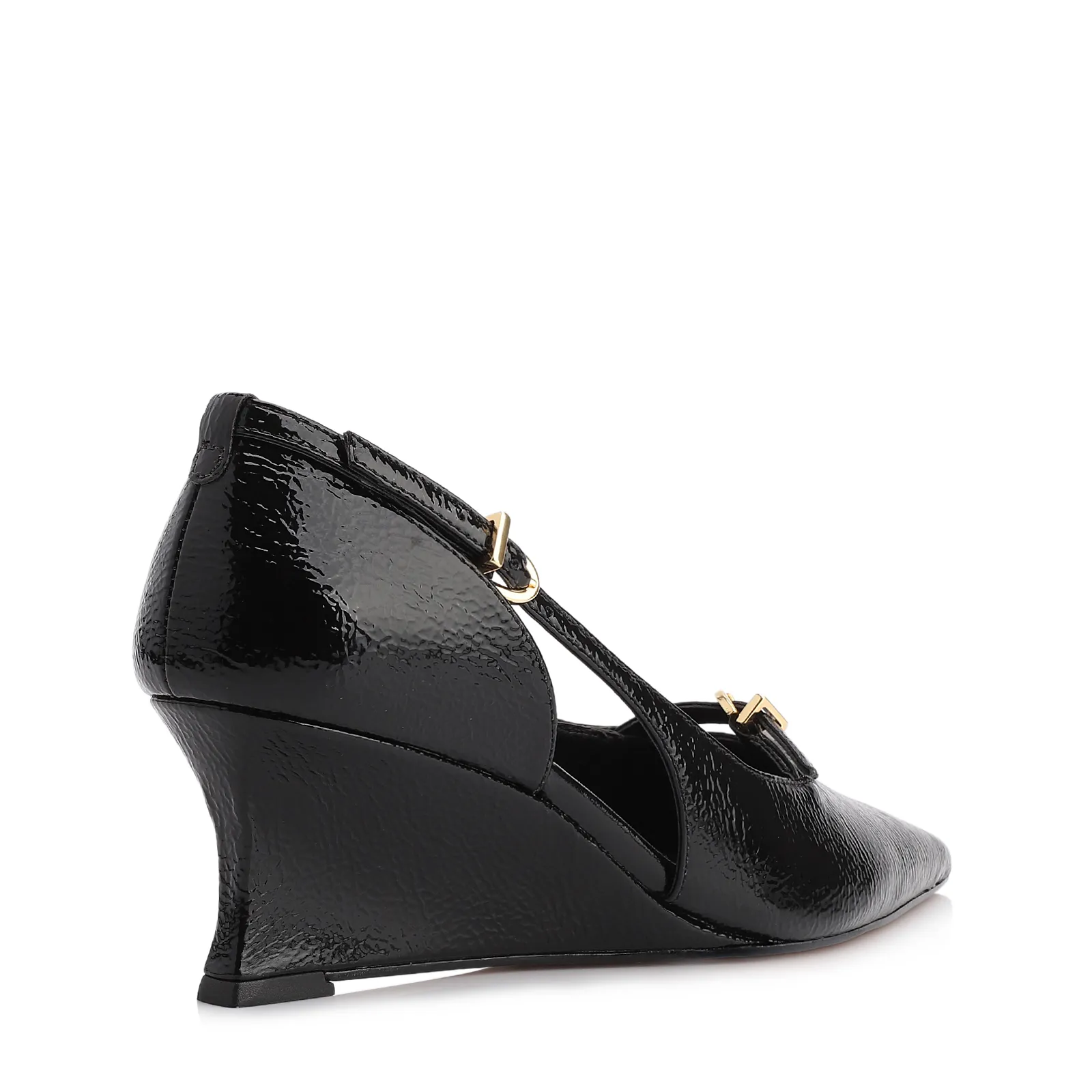 Scarpin Anabela Alt Verniz Preto