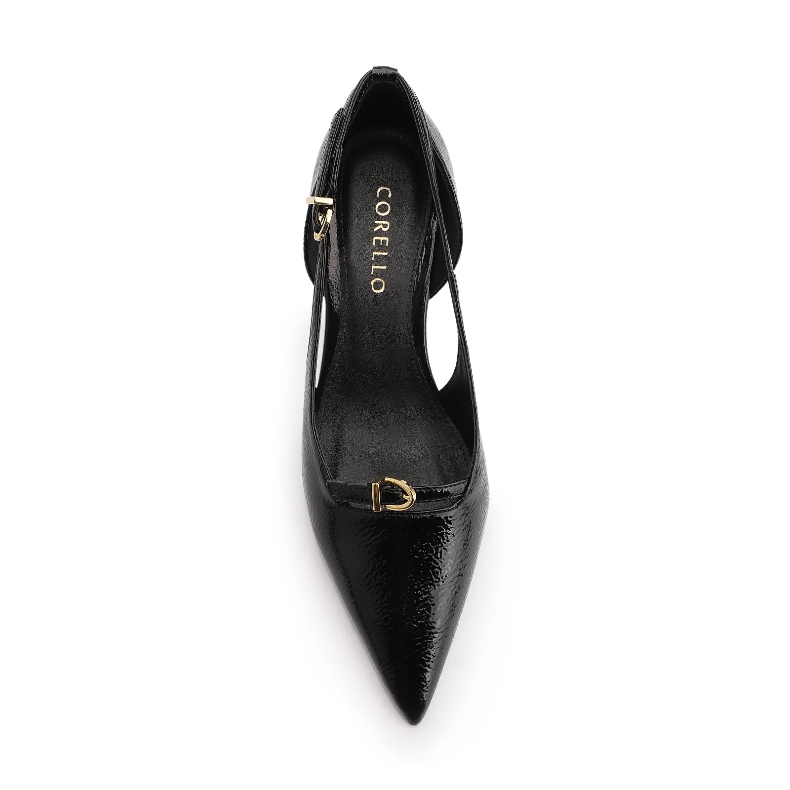 Scarpin Anabela Alt Verniz Preto