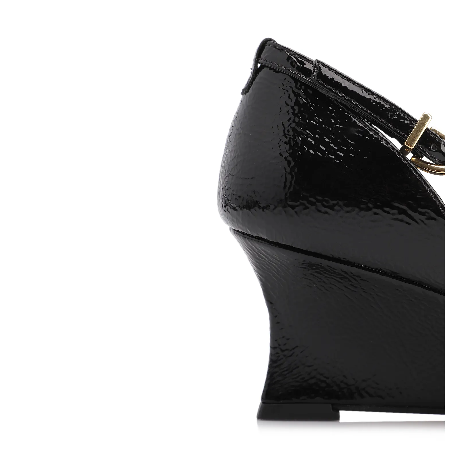 Scarpin Anabela Alt Verniz Preto