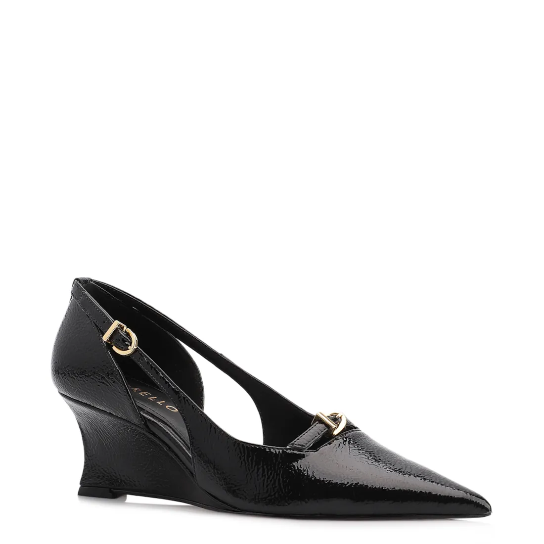 Scarpin Anabela Alt Verniz Preto