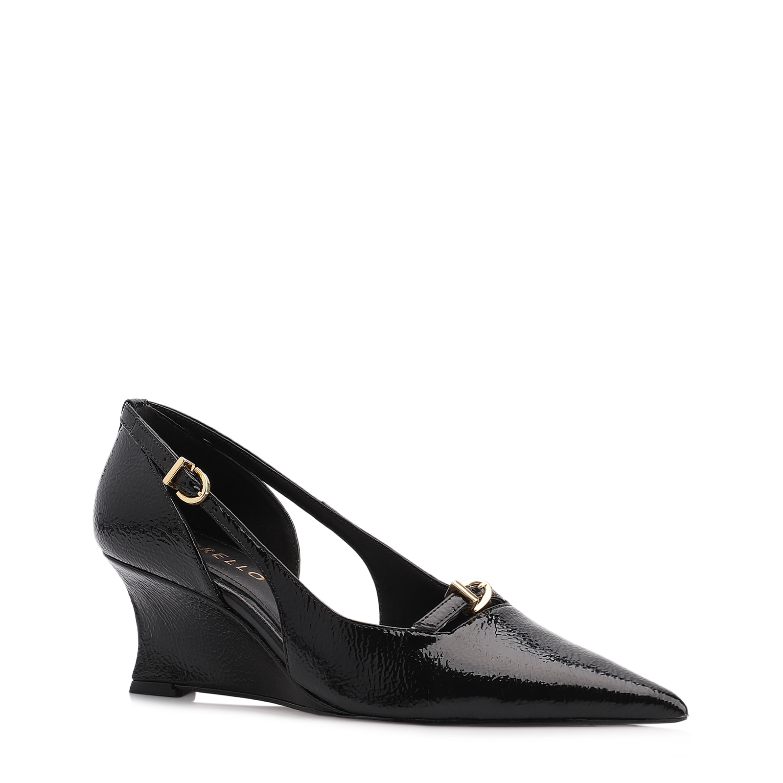 Scarpin Anabela Alt Verniz Preto