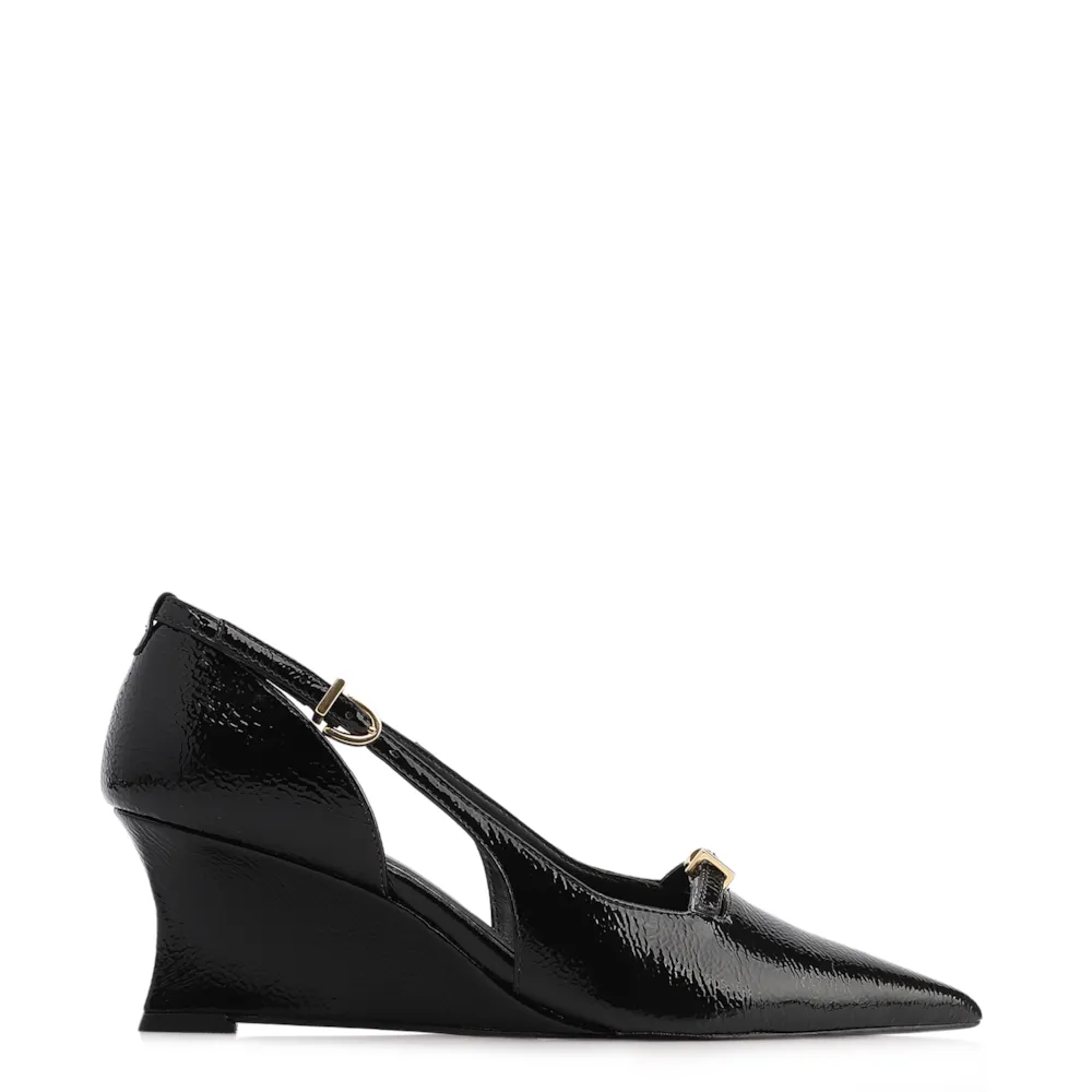Scarpin Anabela Alt Verniz Preto - imagem 3