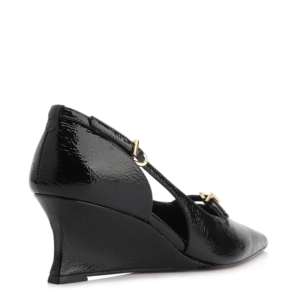 Scarpin Anabela Alt Verniz Preto - imagem 4