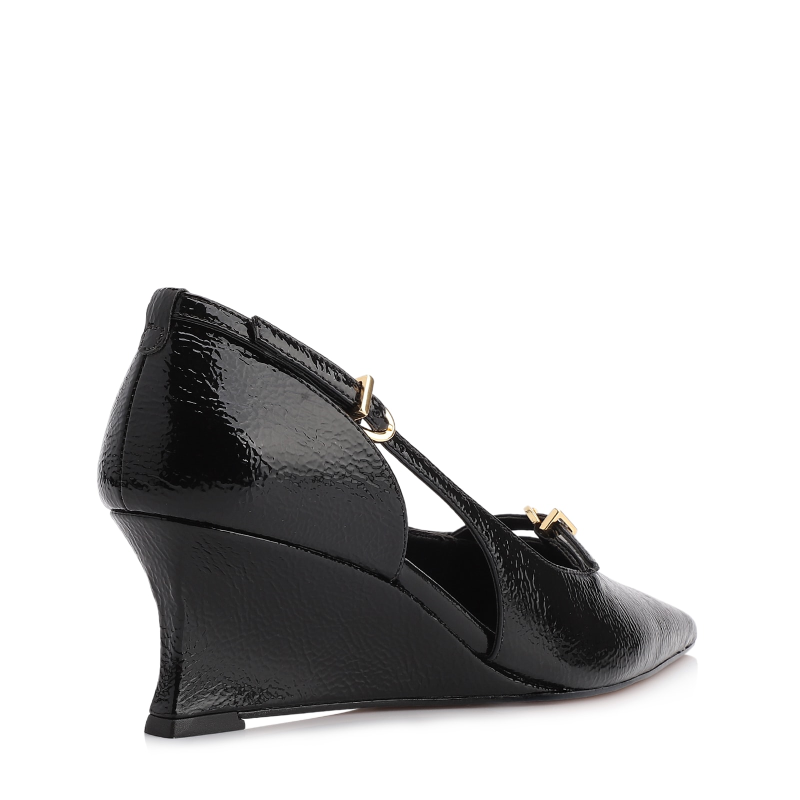 Scarpin Anabela Alt Verniz Preto