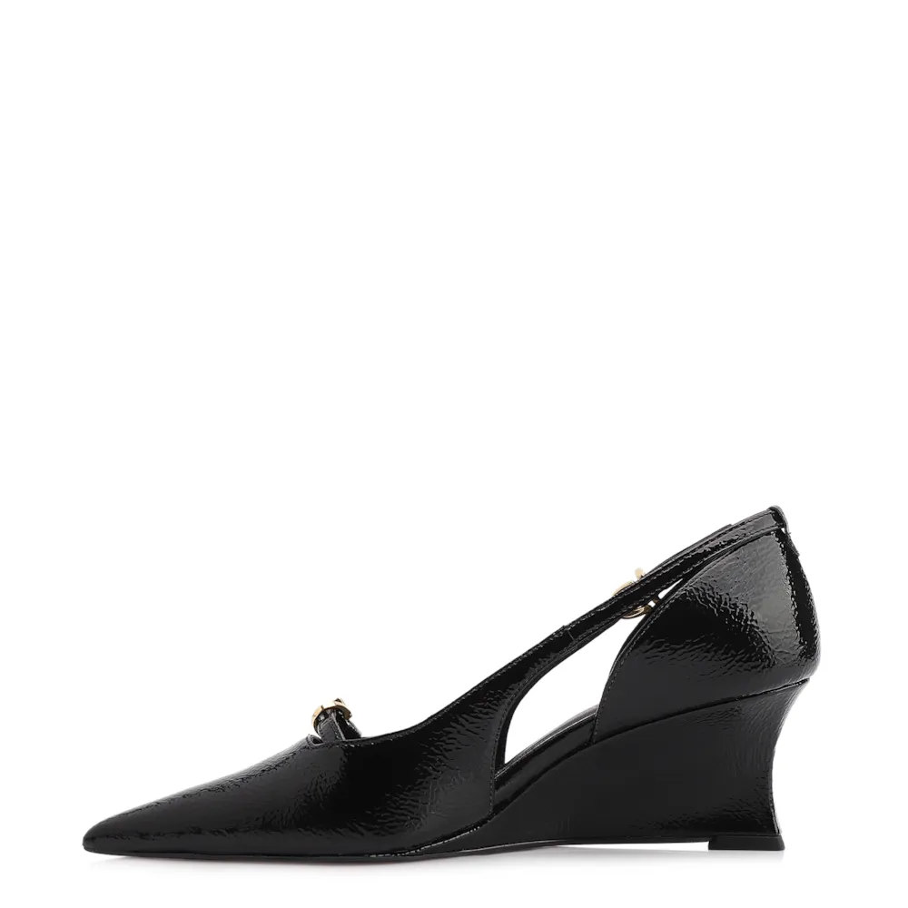 Scarpin Anabela Alt Verniz Preto - imagem 5