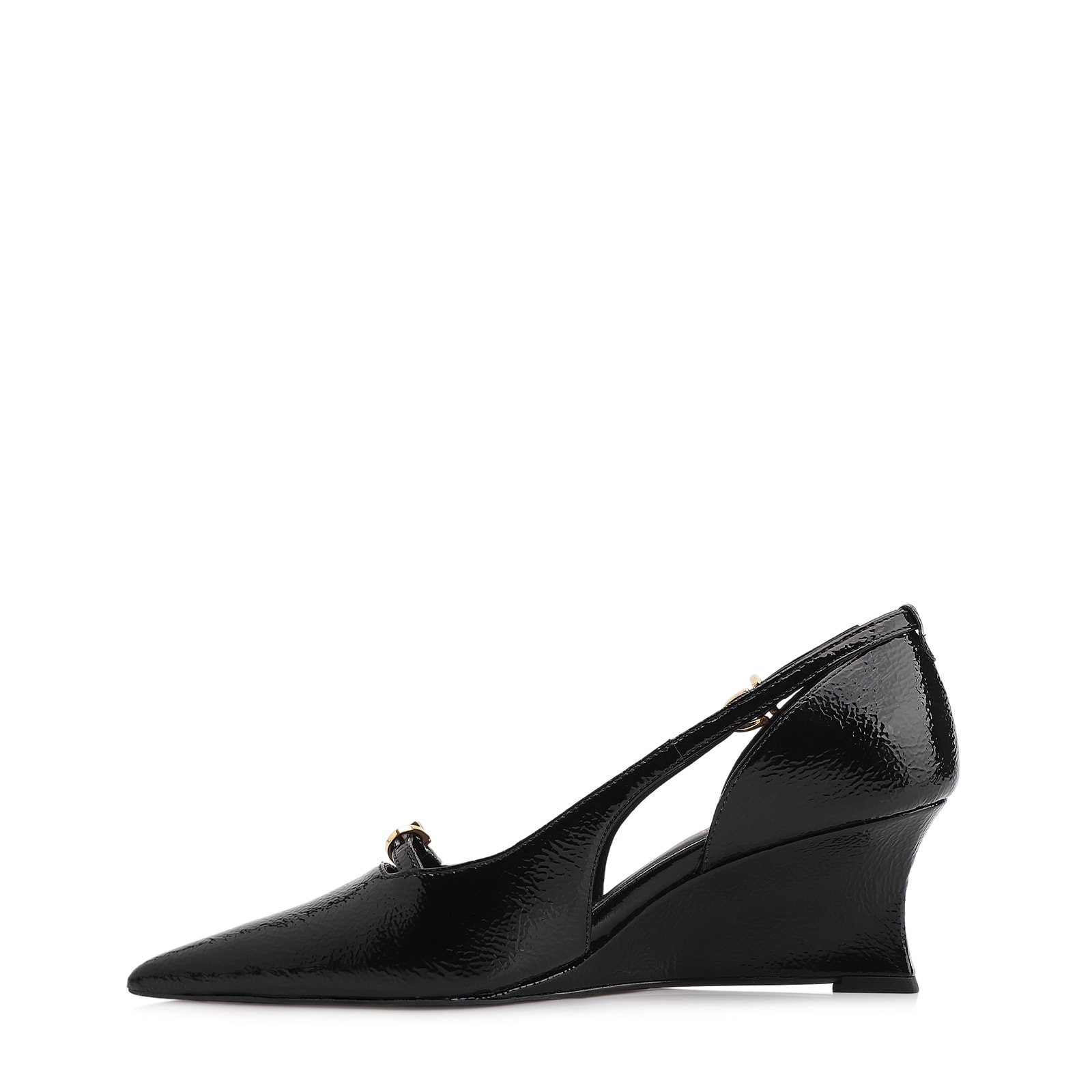 Scarpin Anabela Alt Verniz Preto