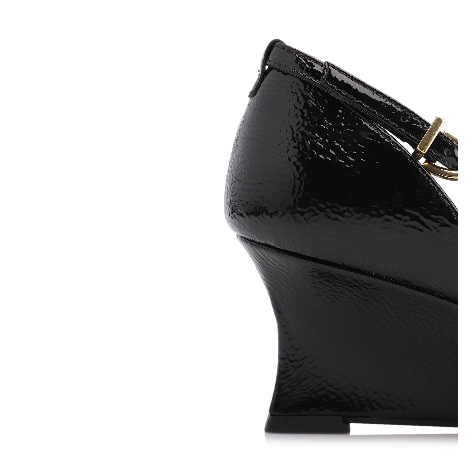 Scarpin Anabela Alt Verniz Preto