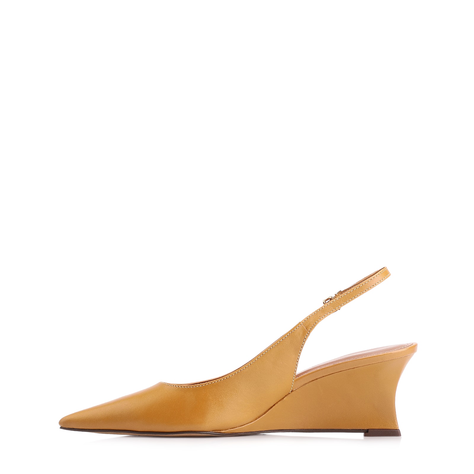 Scarpin Anabela Couro Amarelo