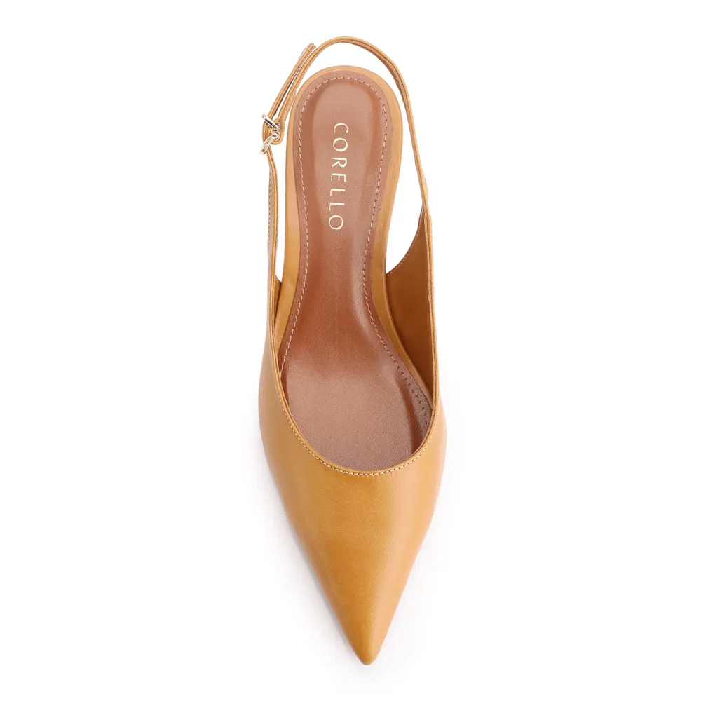 Scarpin Anabela Couro Amarelo - imagem 5
