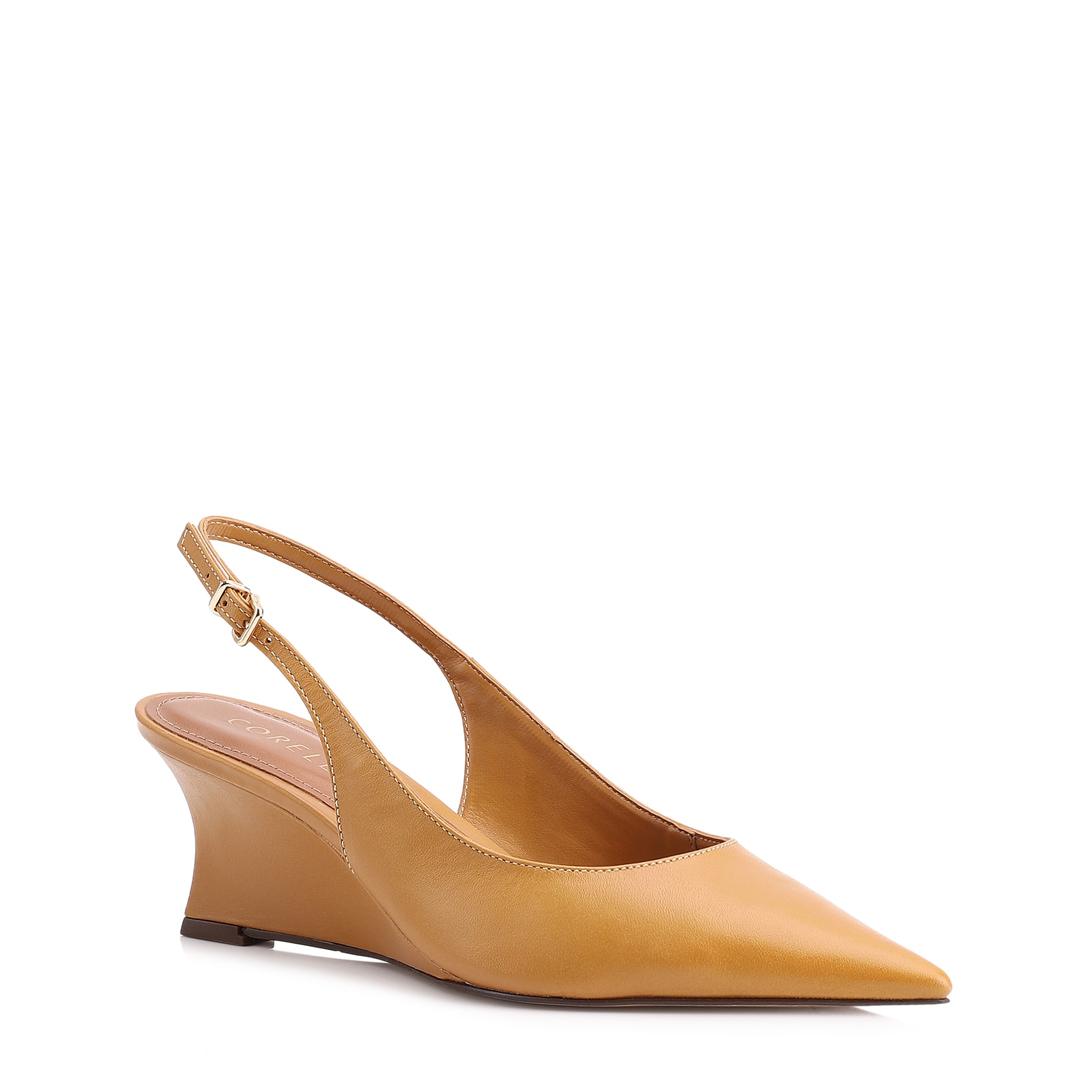 Scarpin Anabela Couro Amarelo