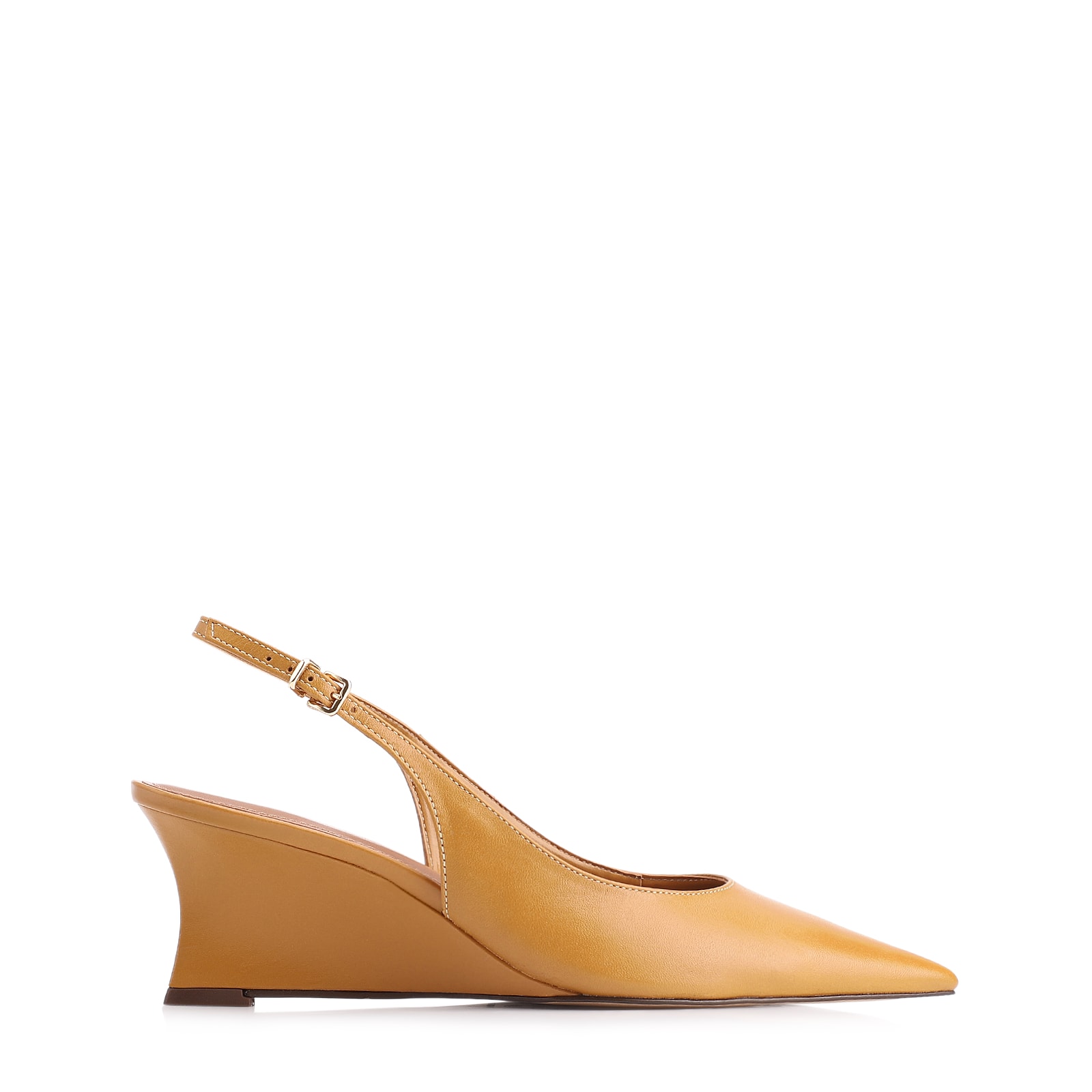 Scarpin Anabela Couro Amarelo