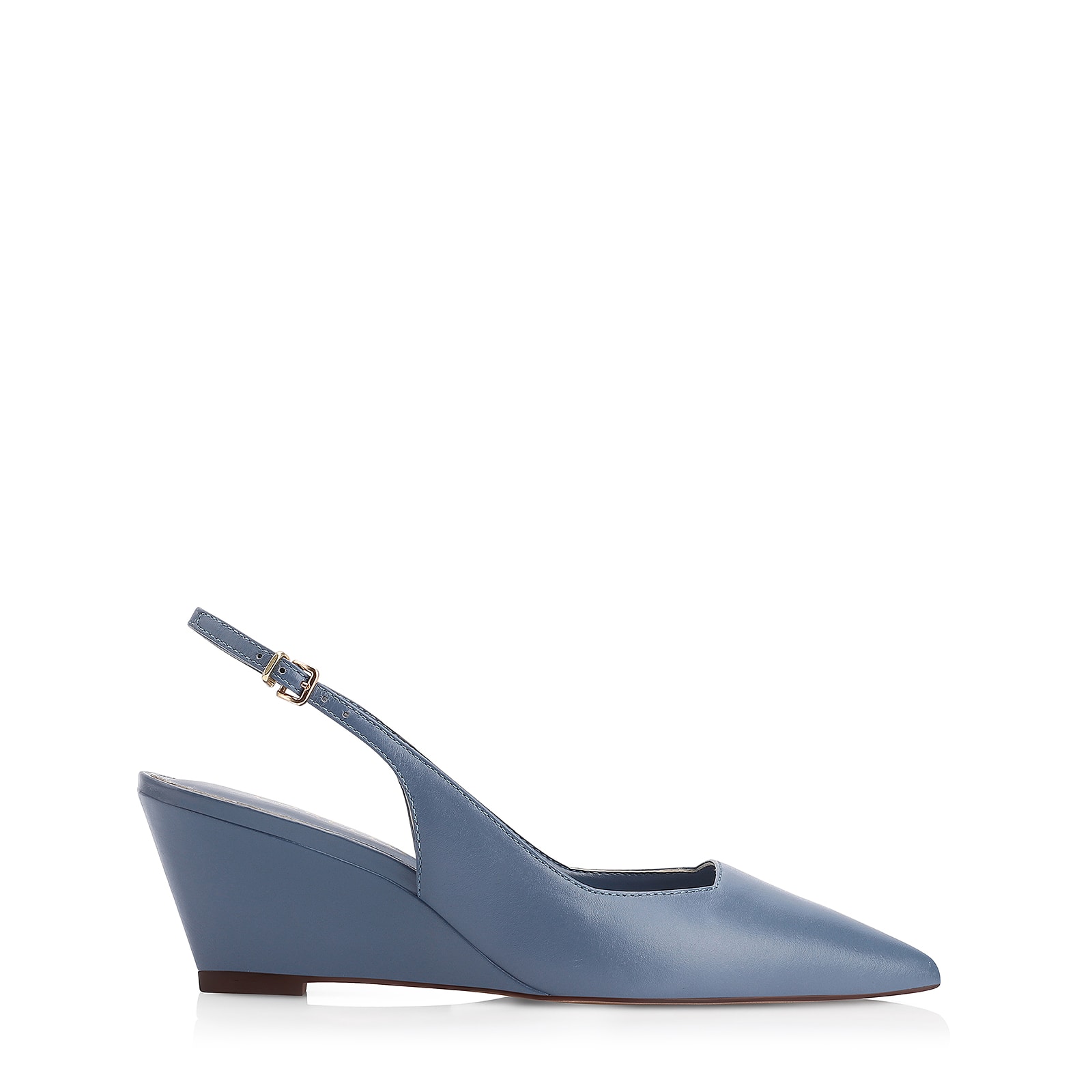 Scarpin Anabela Couro Azul