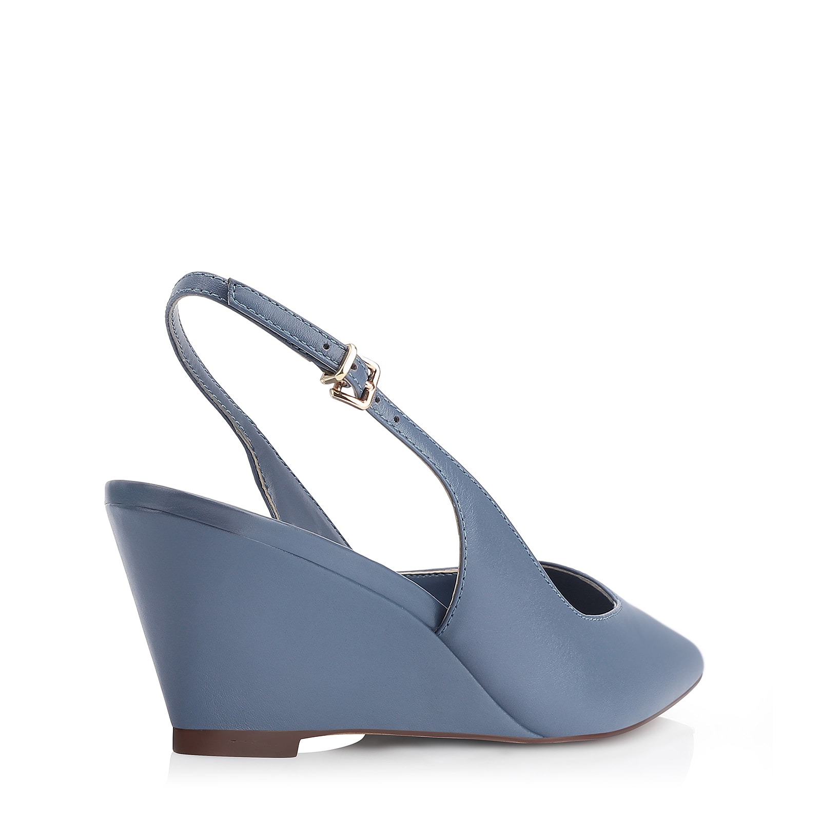 Scarpin Anabela Couro Azul