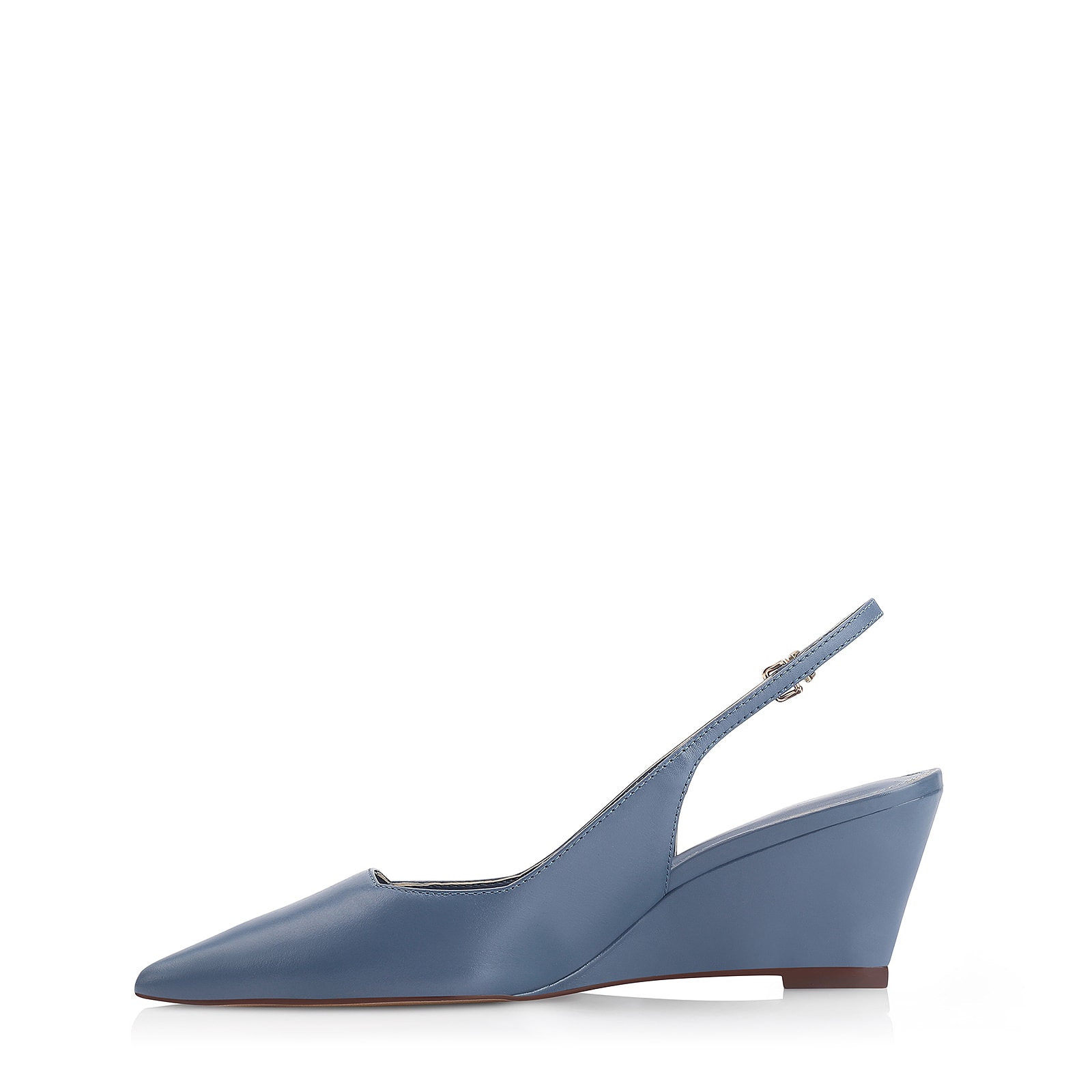 Scarpin Anabela Couro Azul
