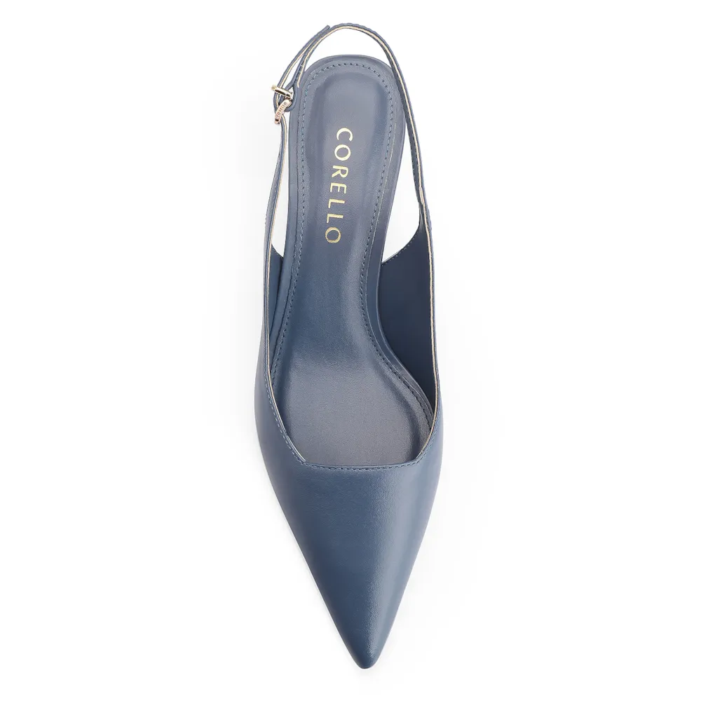 Scarpin Anabela Couro Azul - imagem 6