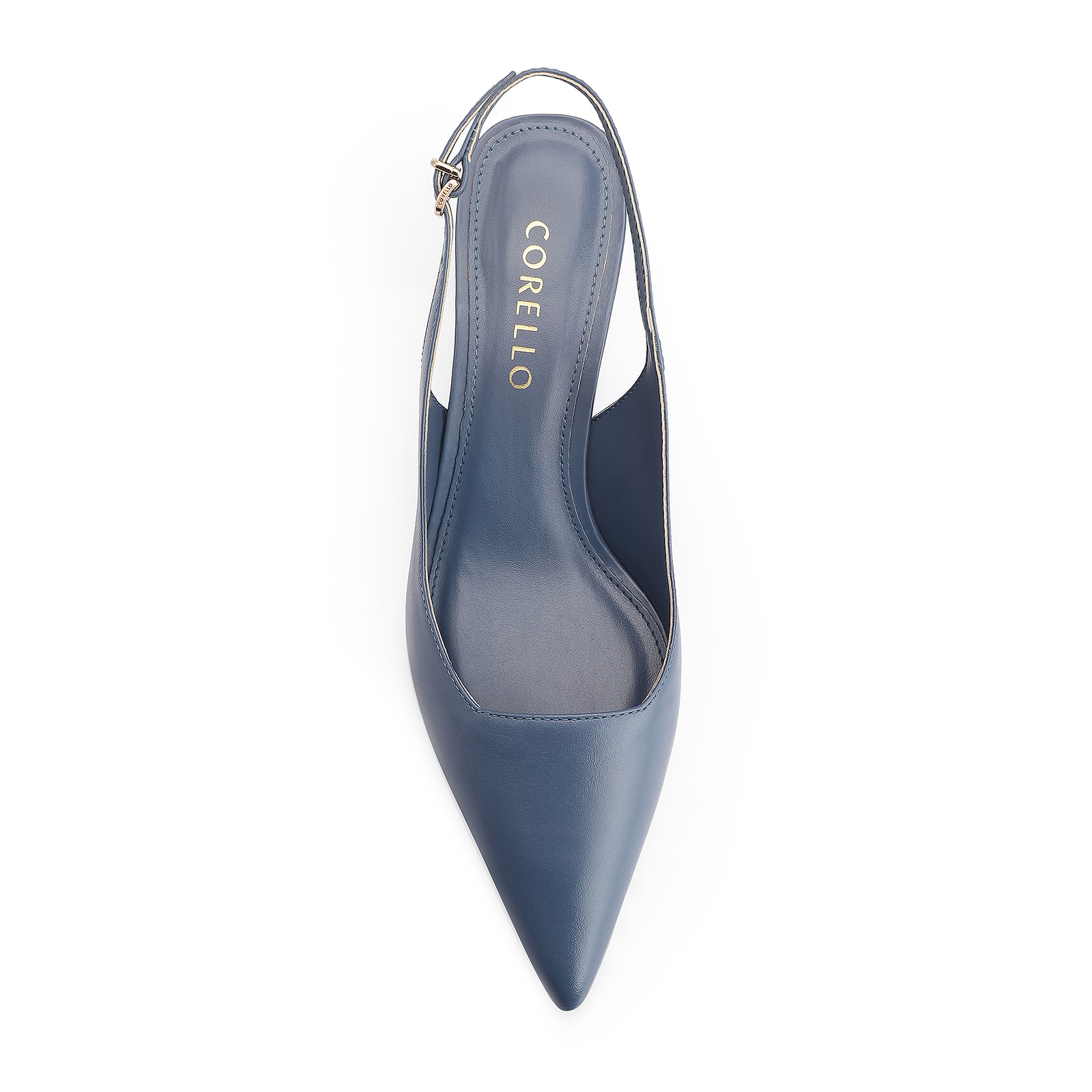 Scarpin Anabela Couro Azul
