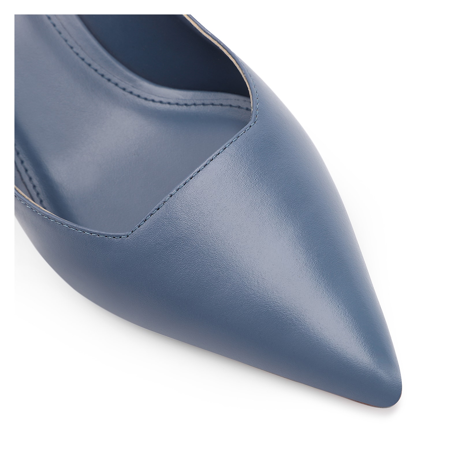 Scarpin Anabela Couro Azul