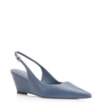 Scarpin Anabela Couro Azul - imagem 1