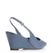 Scarpin Anabela Couro Azul - imagem 4