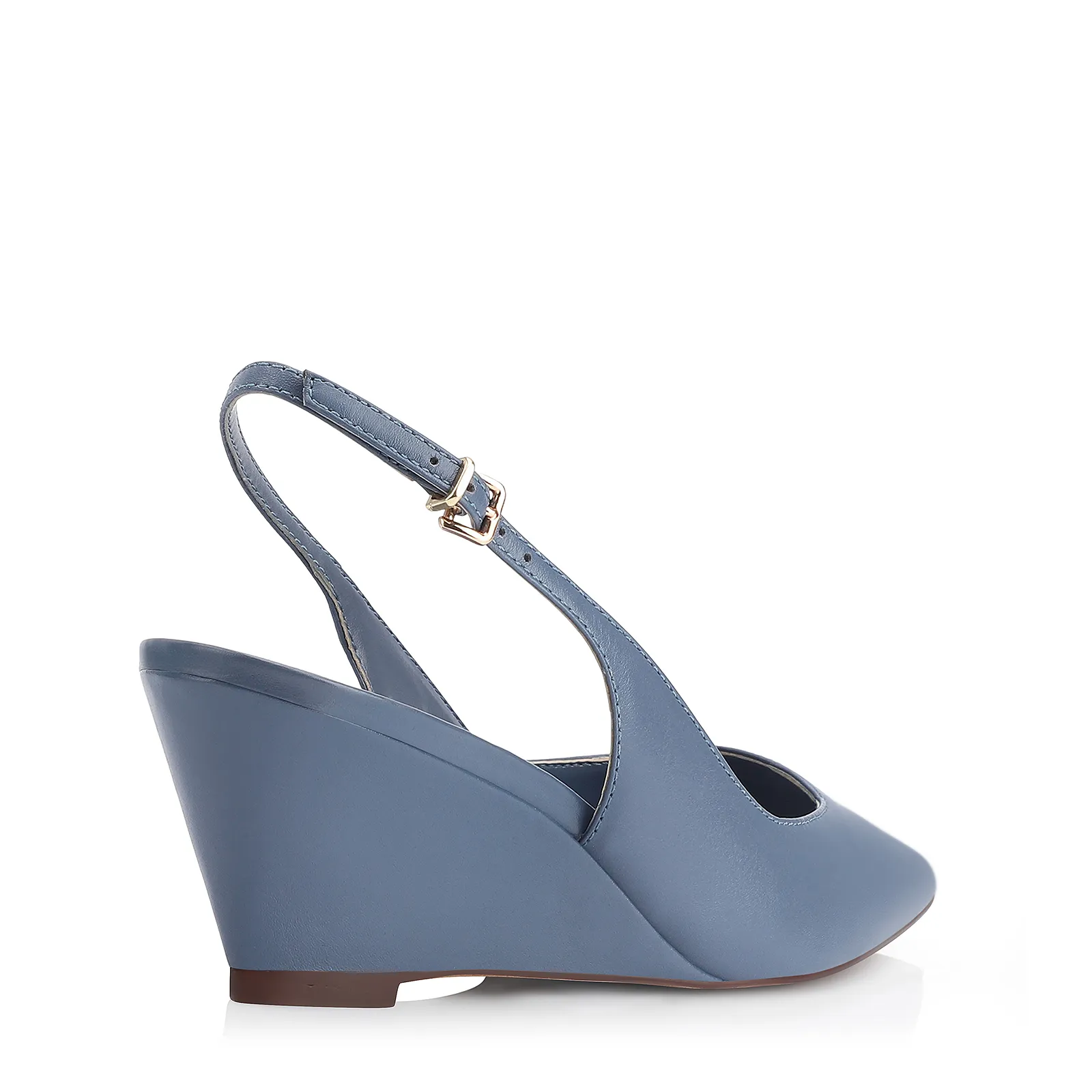Scarpin Anabela Couro Azul