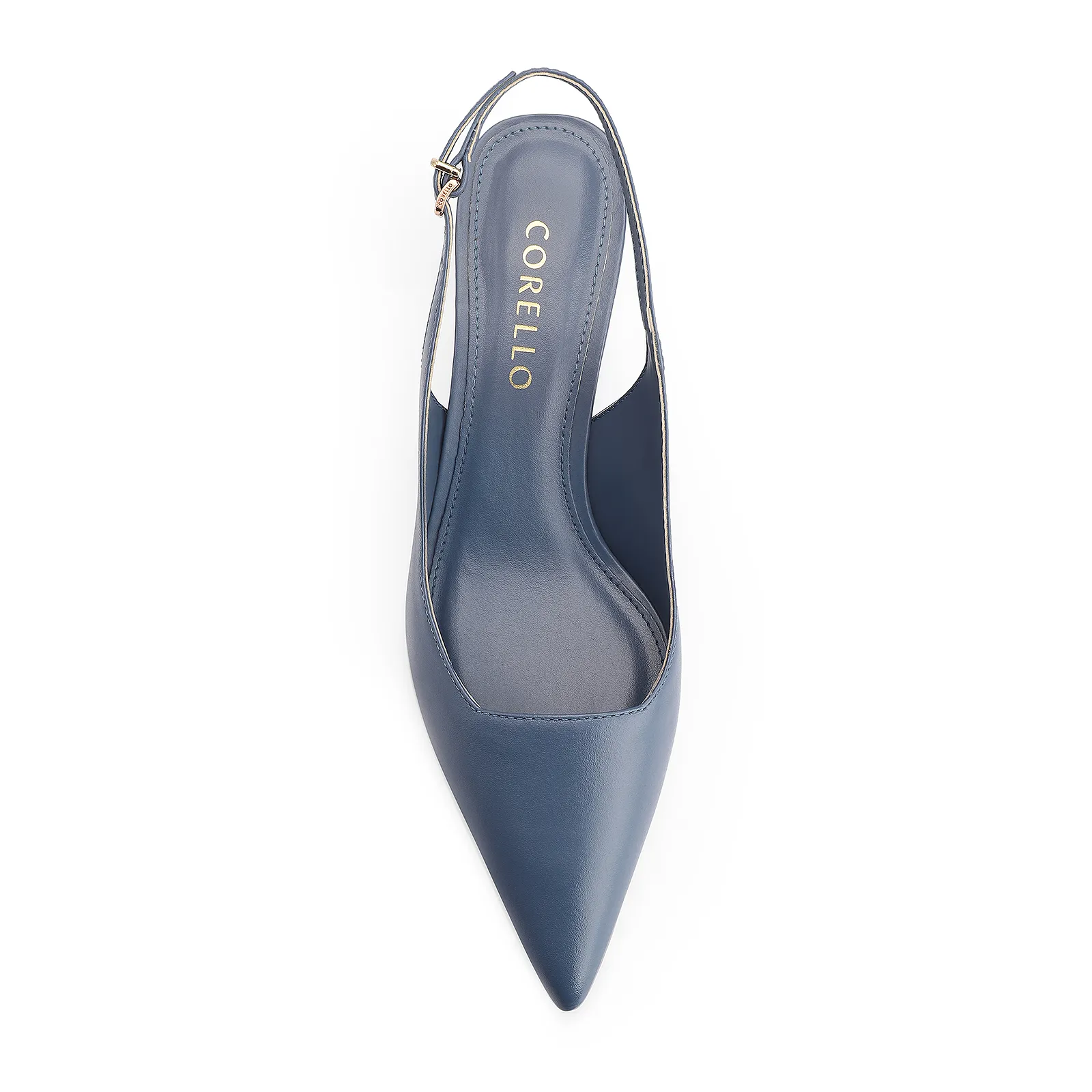 Scarpin Anabela Couro Azul