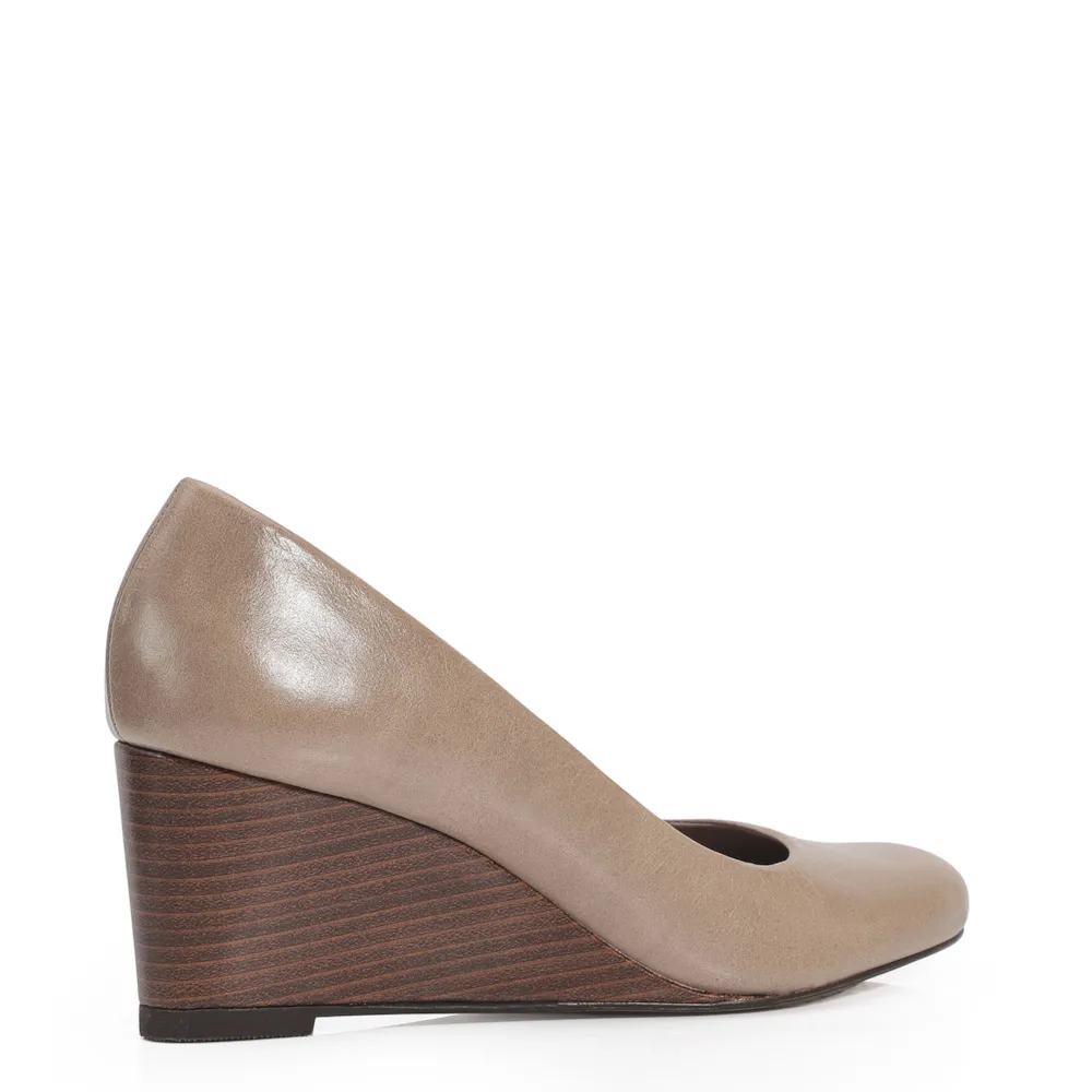 Scarpin Anabela Couro Bege - imagem 3