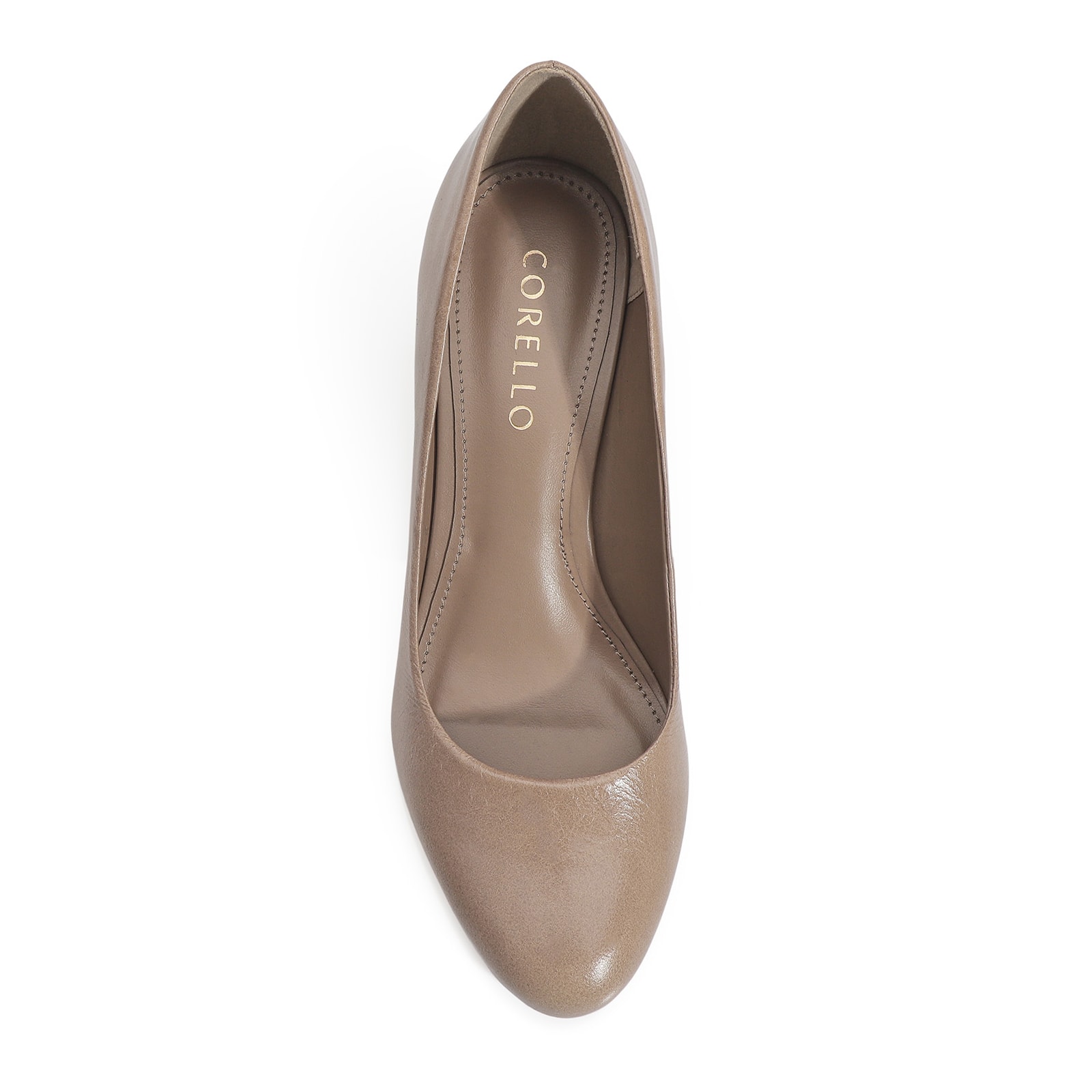 Scarpin Anabela Couro Bege