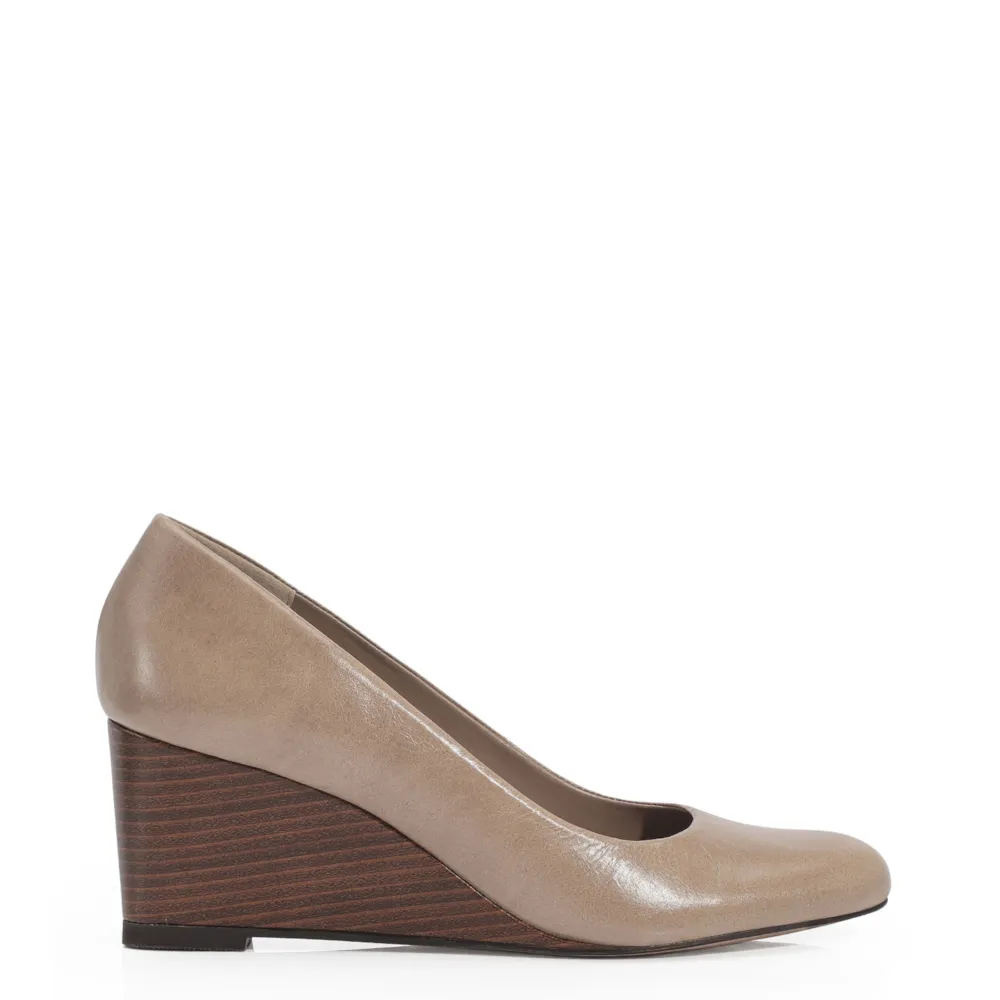 Scarpin Anabela Couro Bege - imagem 2