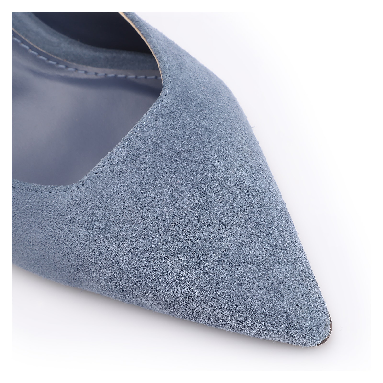 Scarpin Anabela Couro Camurça Azul